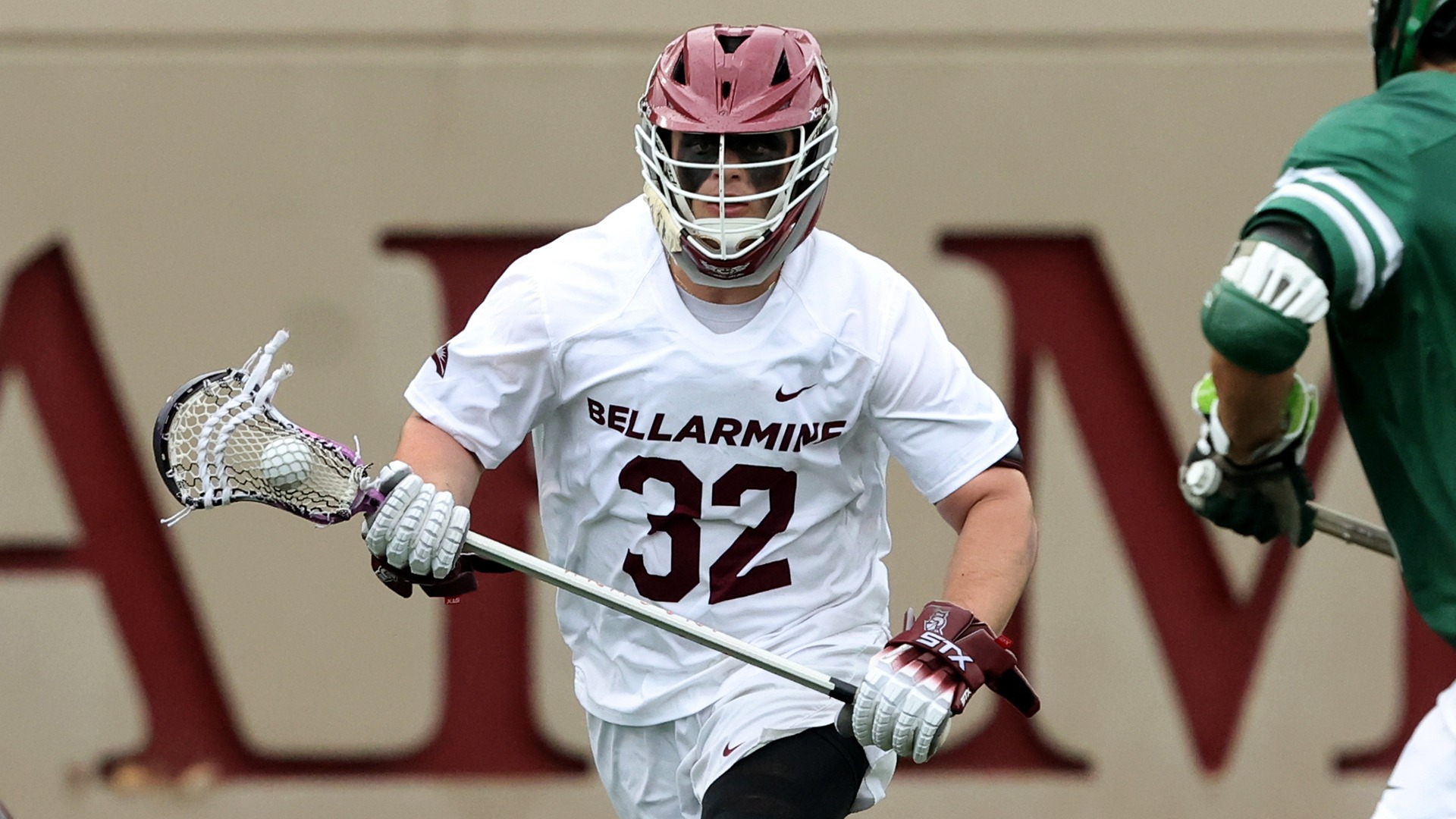Luke Healy heads upfield against Jacksonville.
