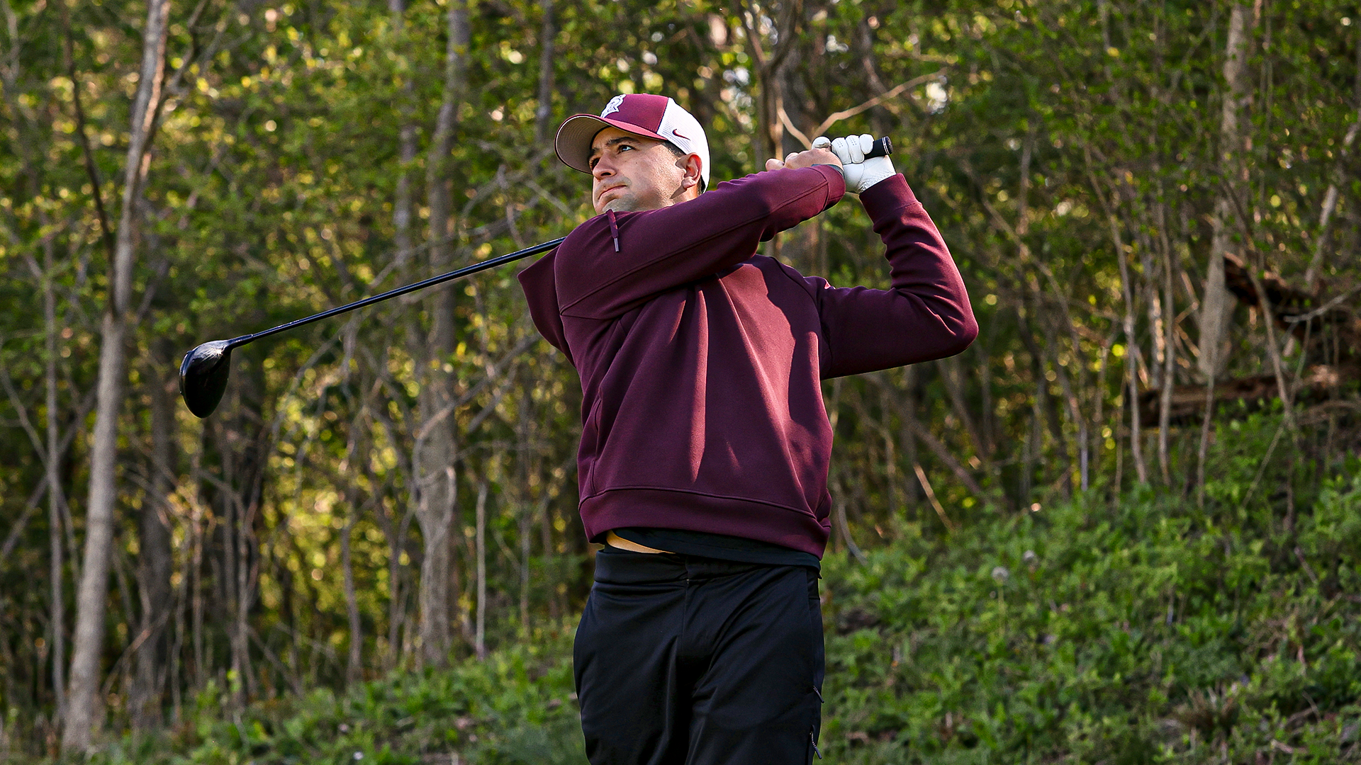 Kash Albarado holds his finish on a drive