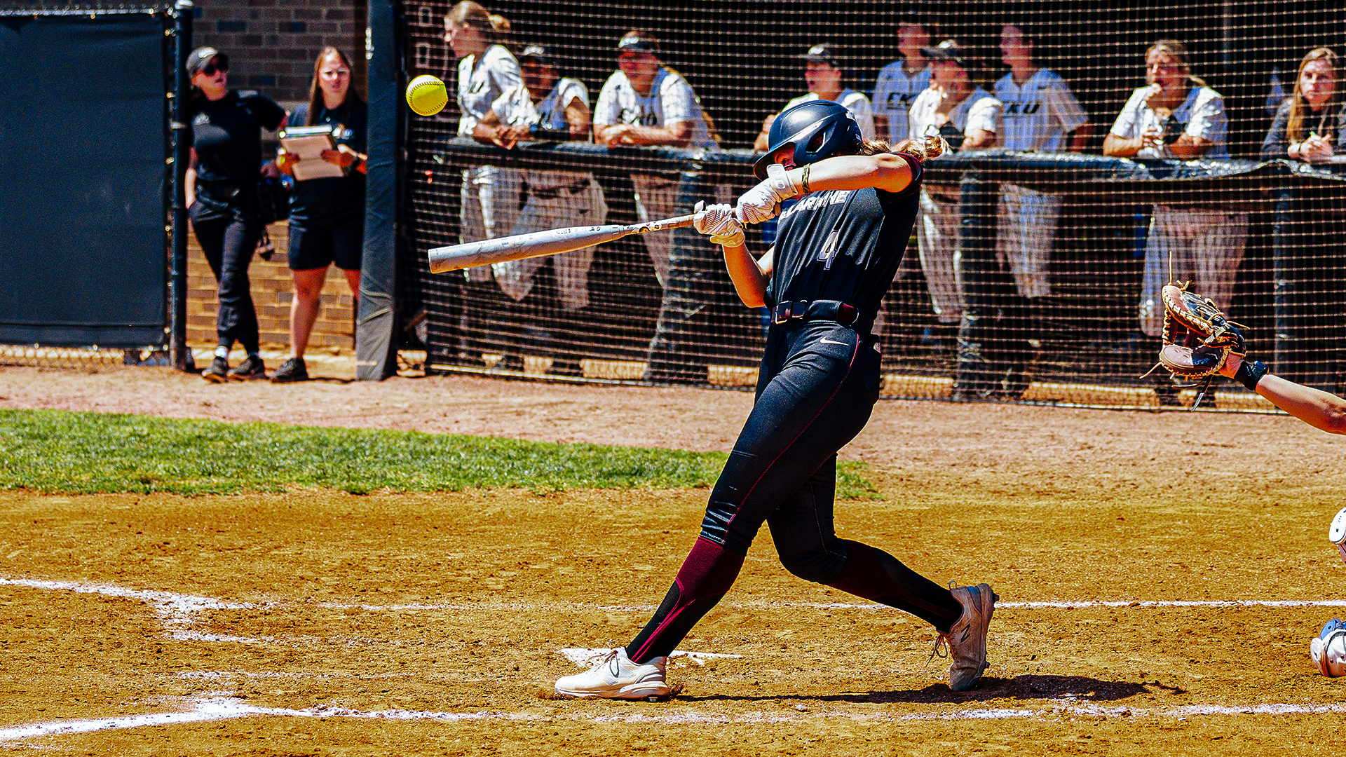 Lily Jones hitting at Knights Field
