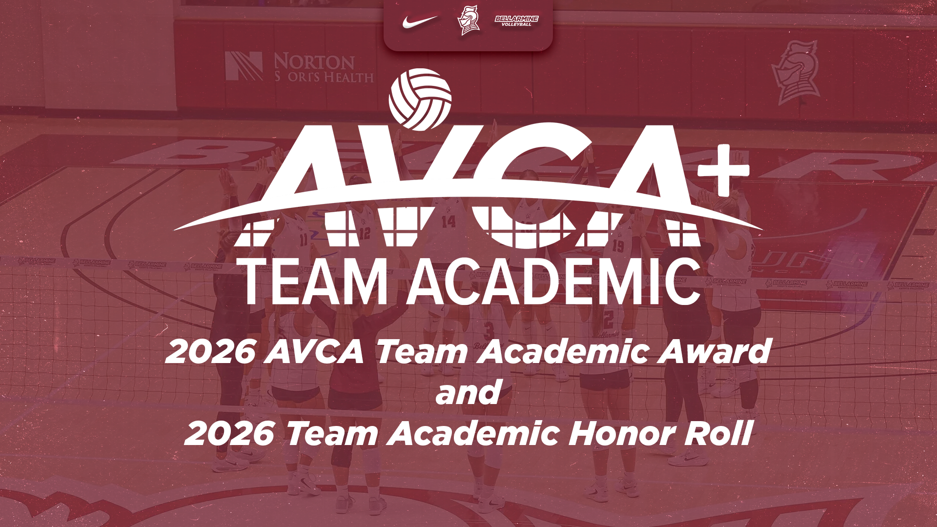 2026 AVCA Team Academic Award and Team Academic Honor Roll graphic