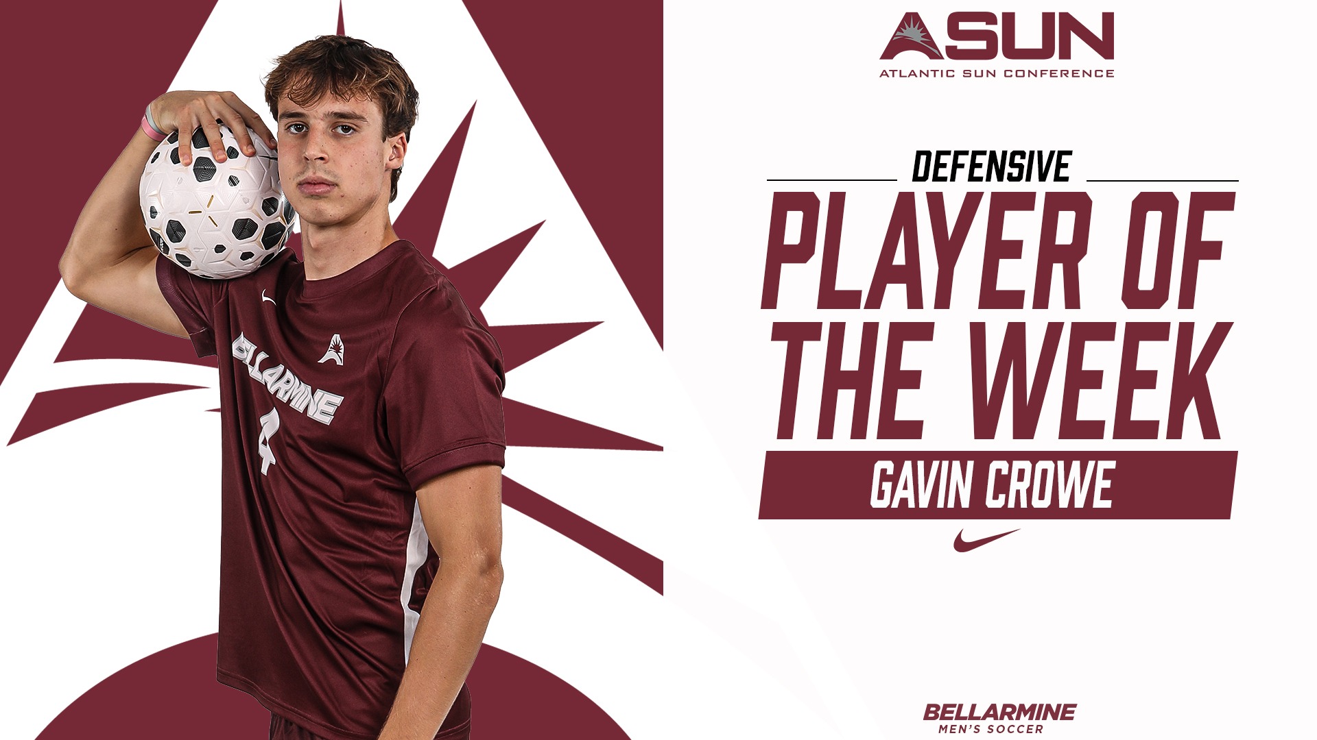 Gavin Crowe-ASUN MSOC Defensive Player of the Week 8-24-26