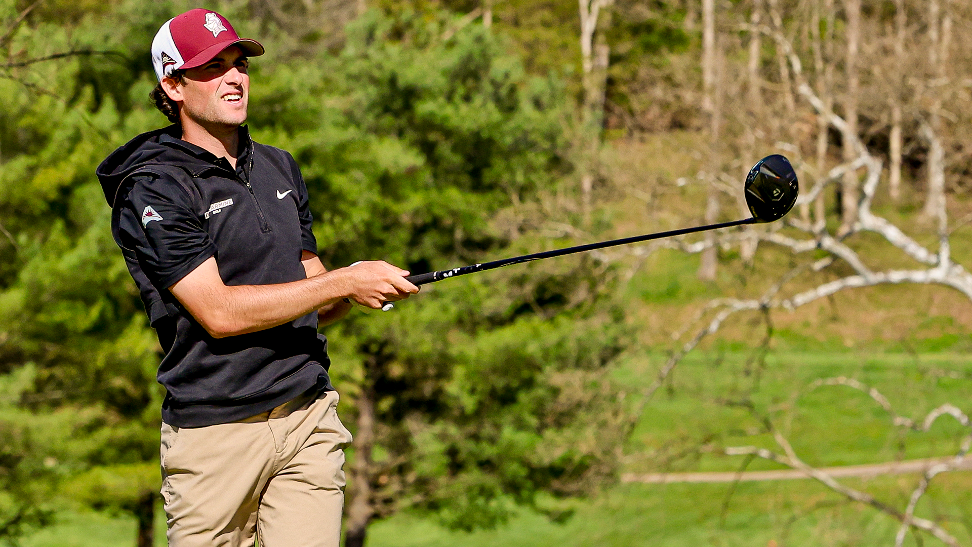 Ben Wulkopf watches his ball from the tee box