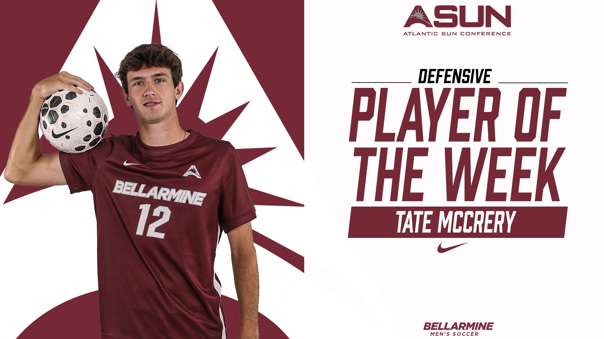 2026 ASUN Defensive POW-Tate McCrery-8/31/26