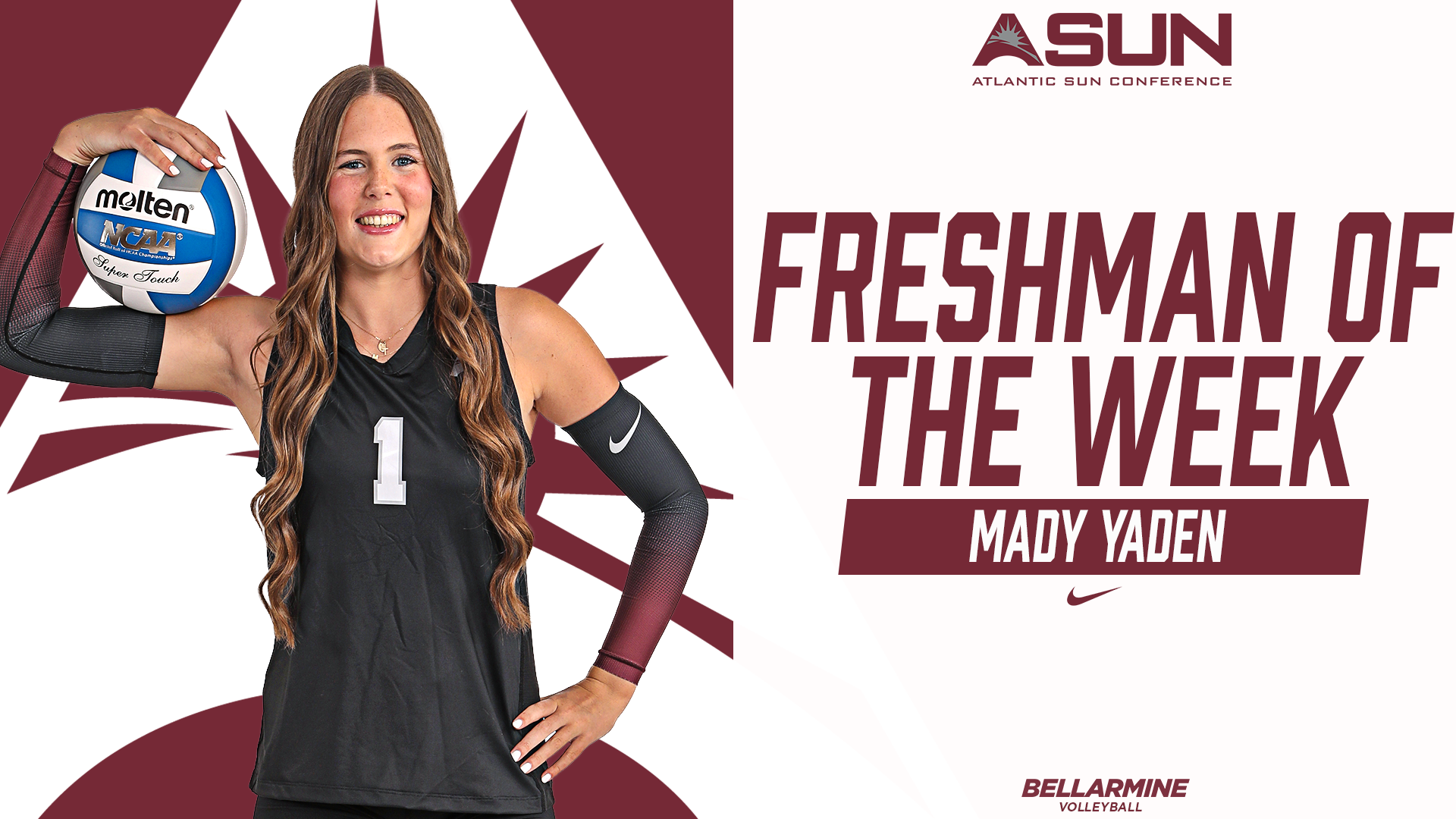 Mady Yaden ASUN Volleyball Freshman of the Week 9/14