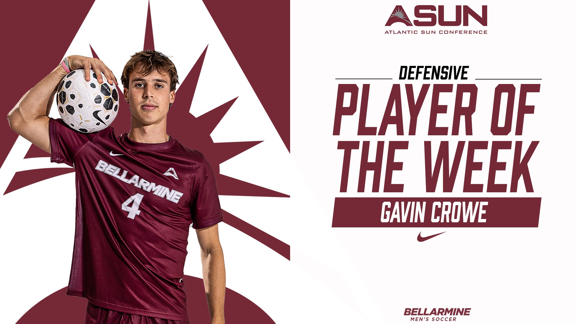 Gavin Crowe-ASUN Defensive Player of the Week-9/8/26
