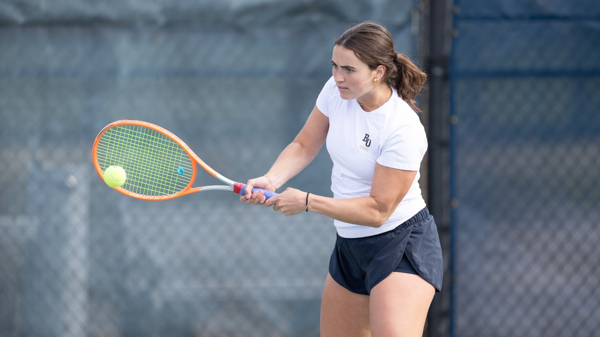 Lauryn Douglas with a forehand shot back