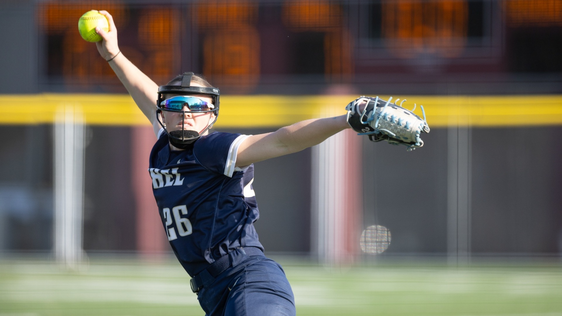Abby Otterness in her pitching motion. 