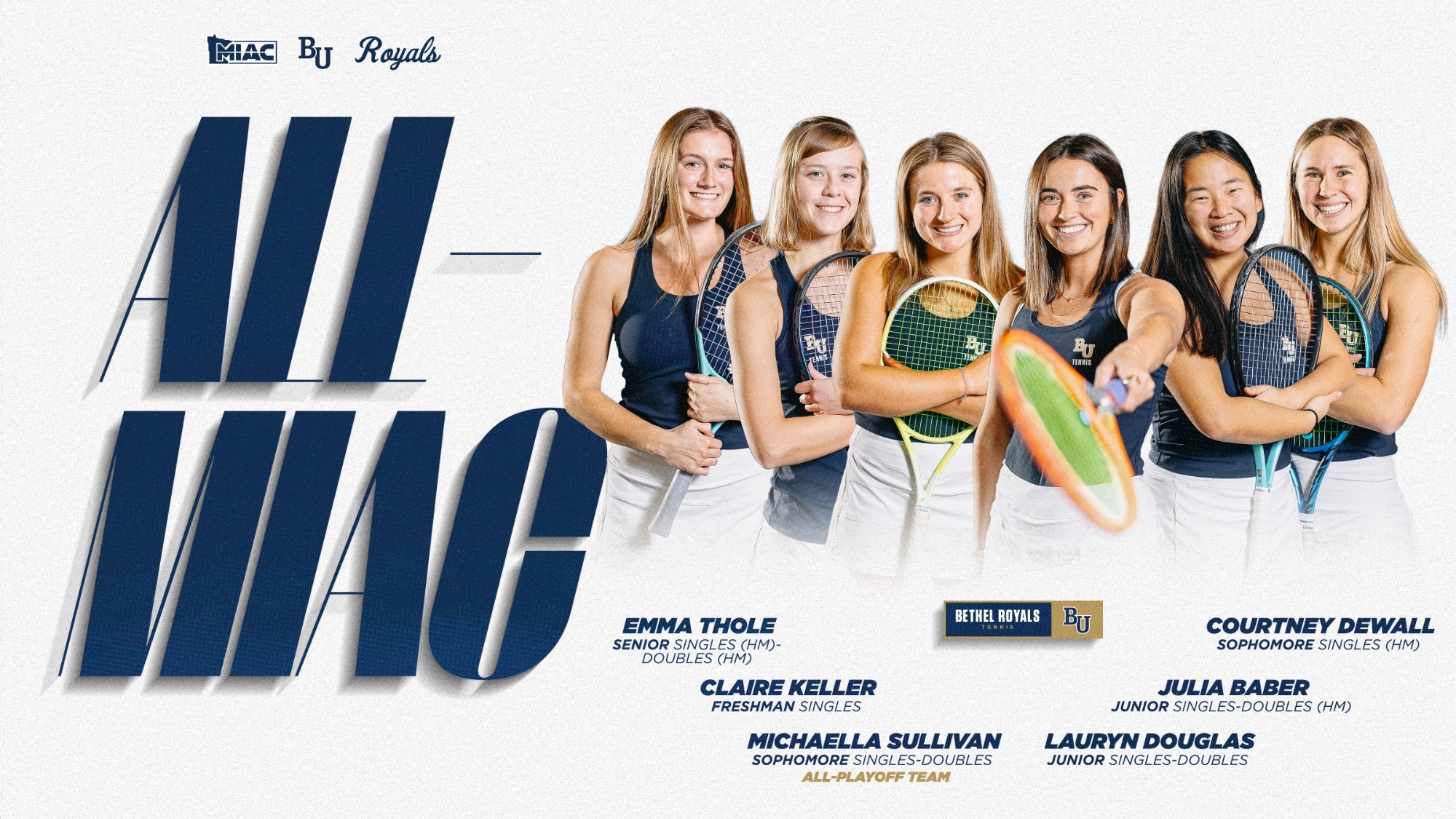 2025 Women's Tennis All-MIAC honorees