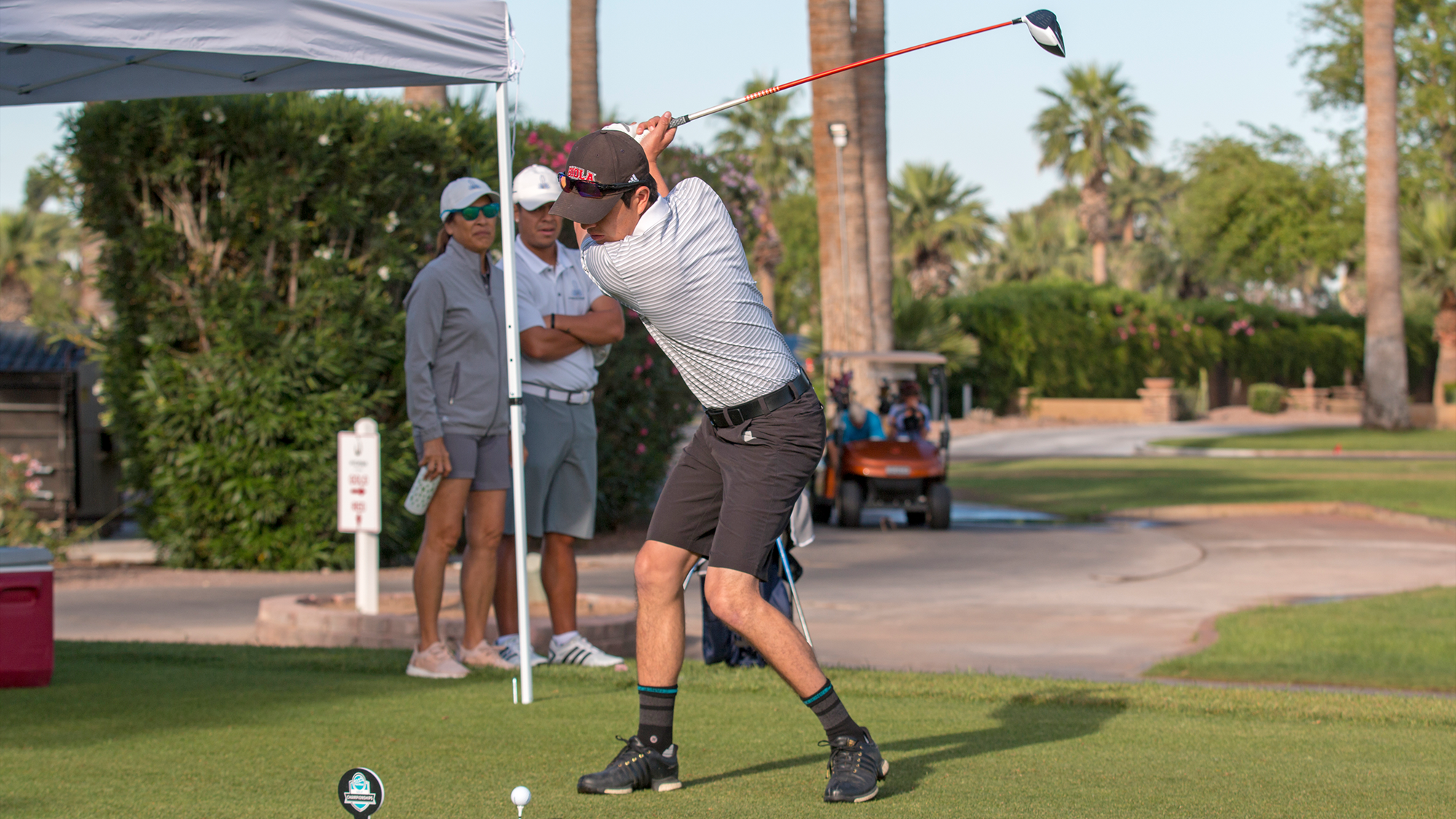 Austin Bishop on his back swing