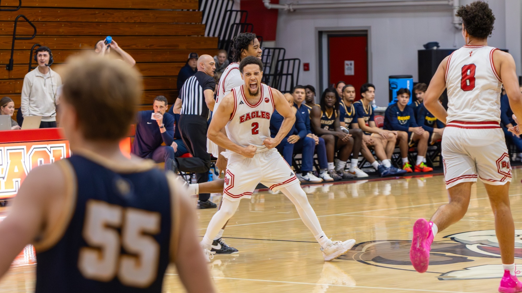 Cameron Brown celebrating
