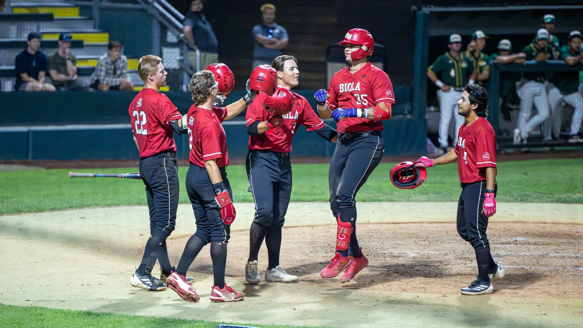 Team celebrating whitman homerun