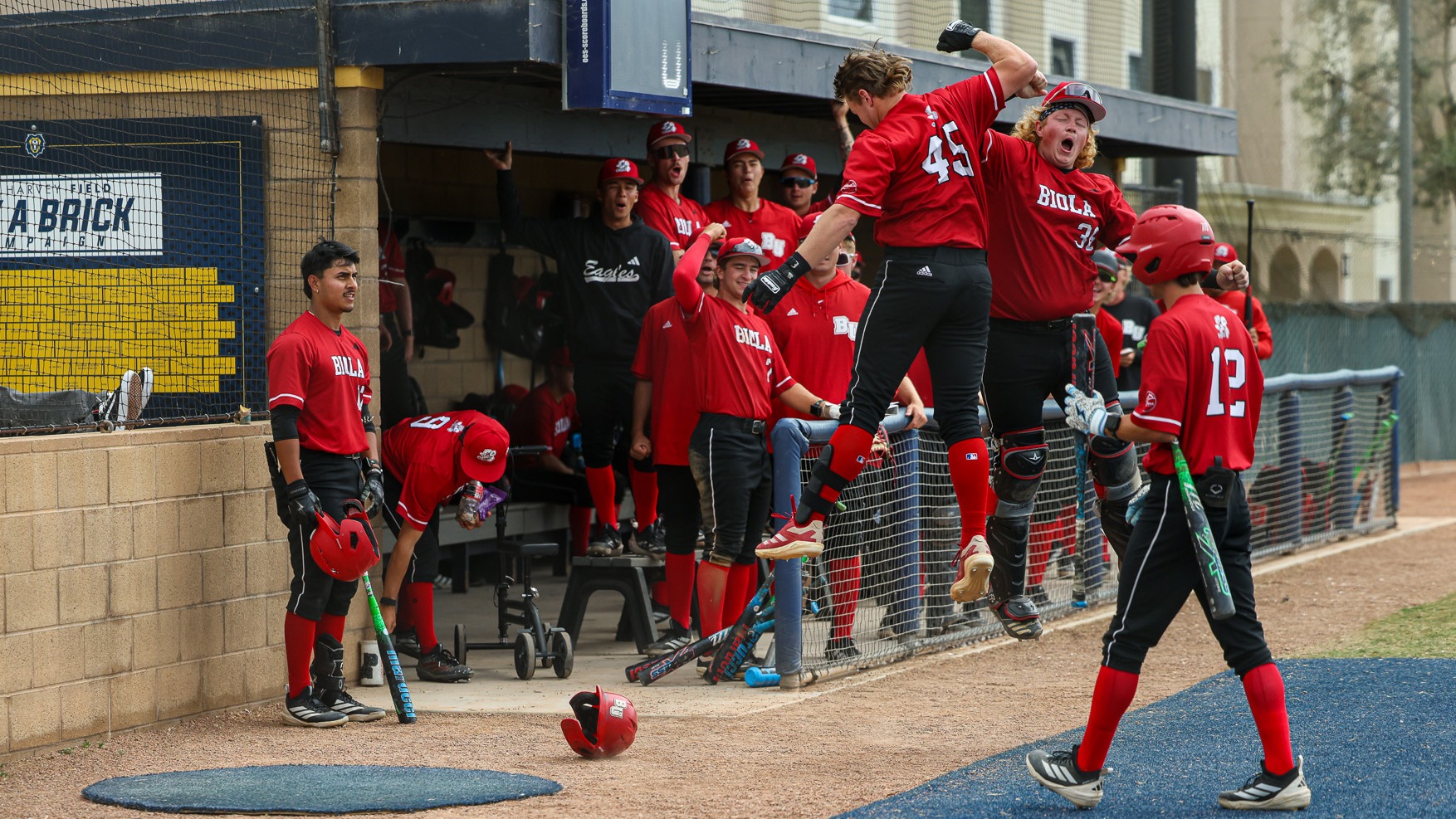 Biola homerun celebration at vanguard