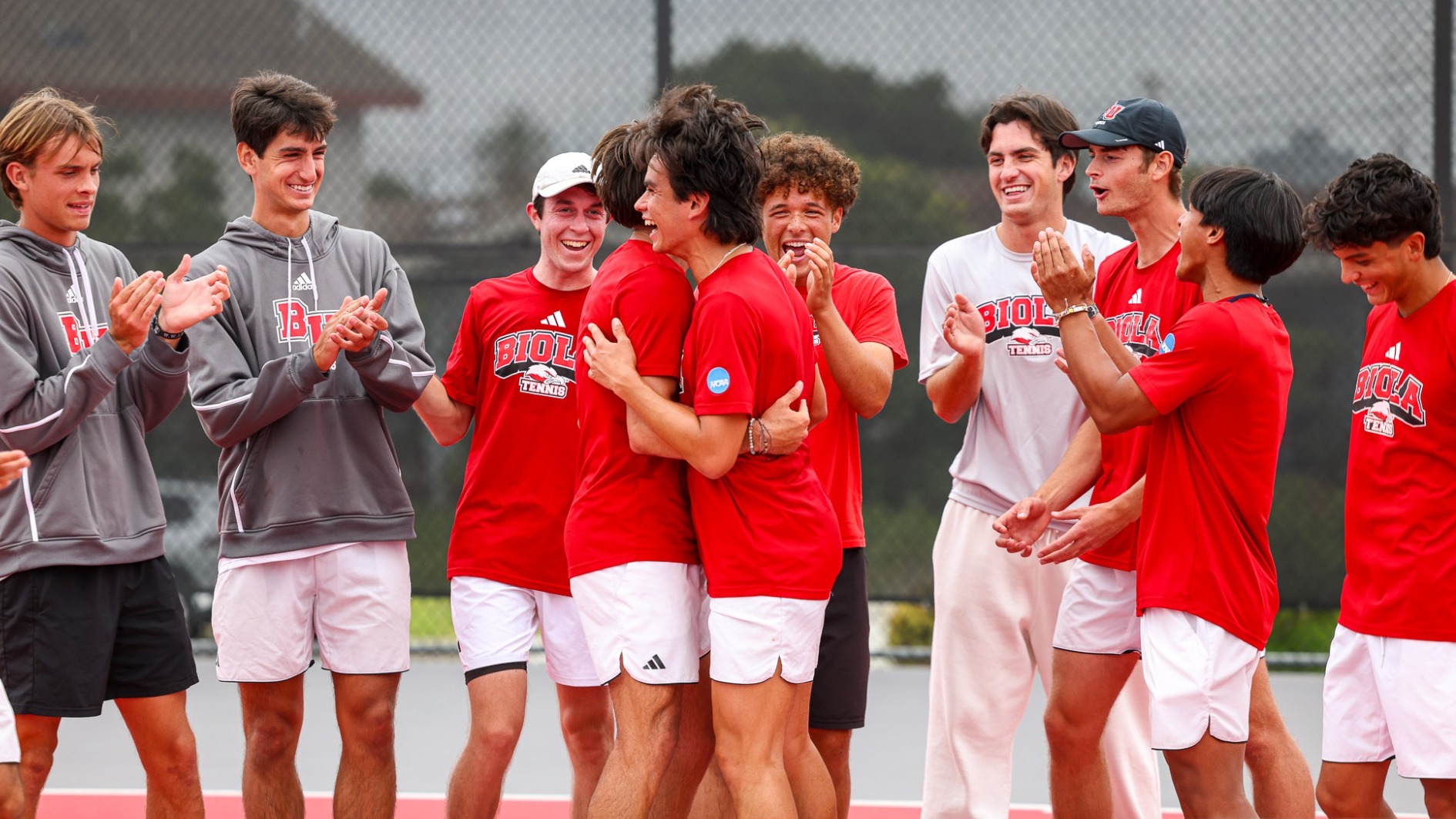 men's tennis celebration