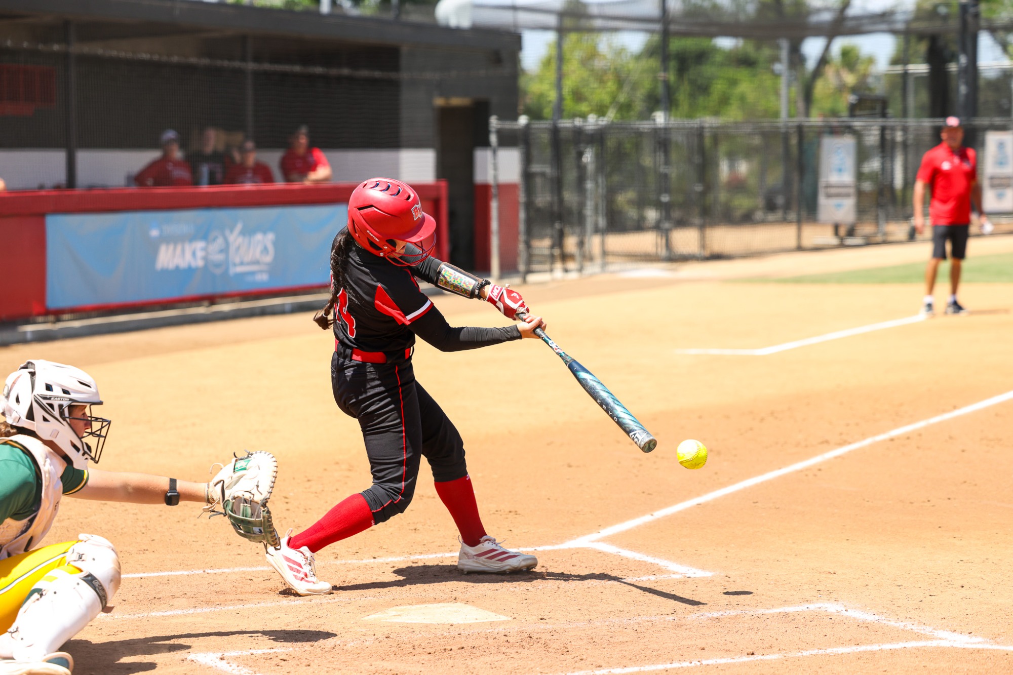 Batter swinging