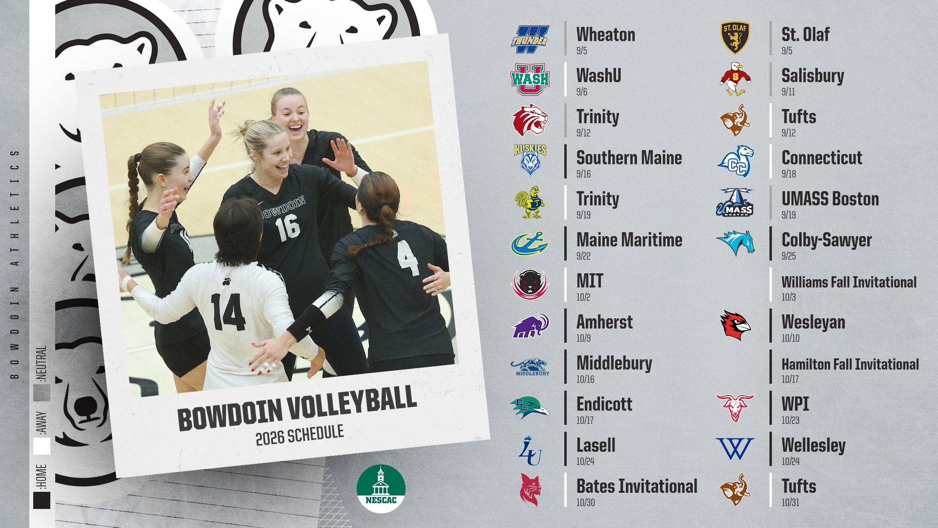 2026 Bowdoin Volleyball schedule