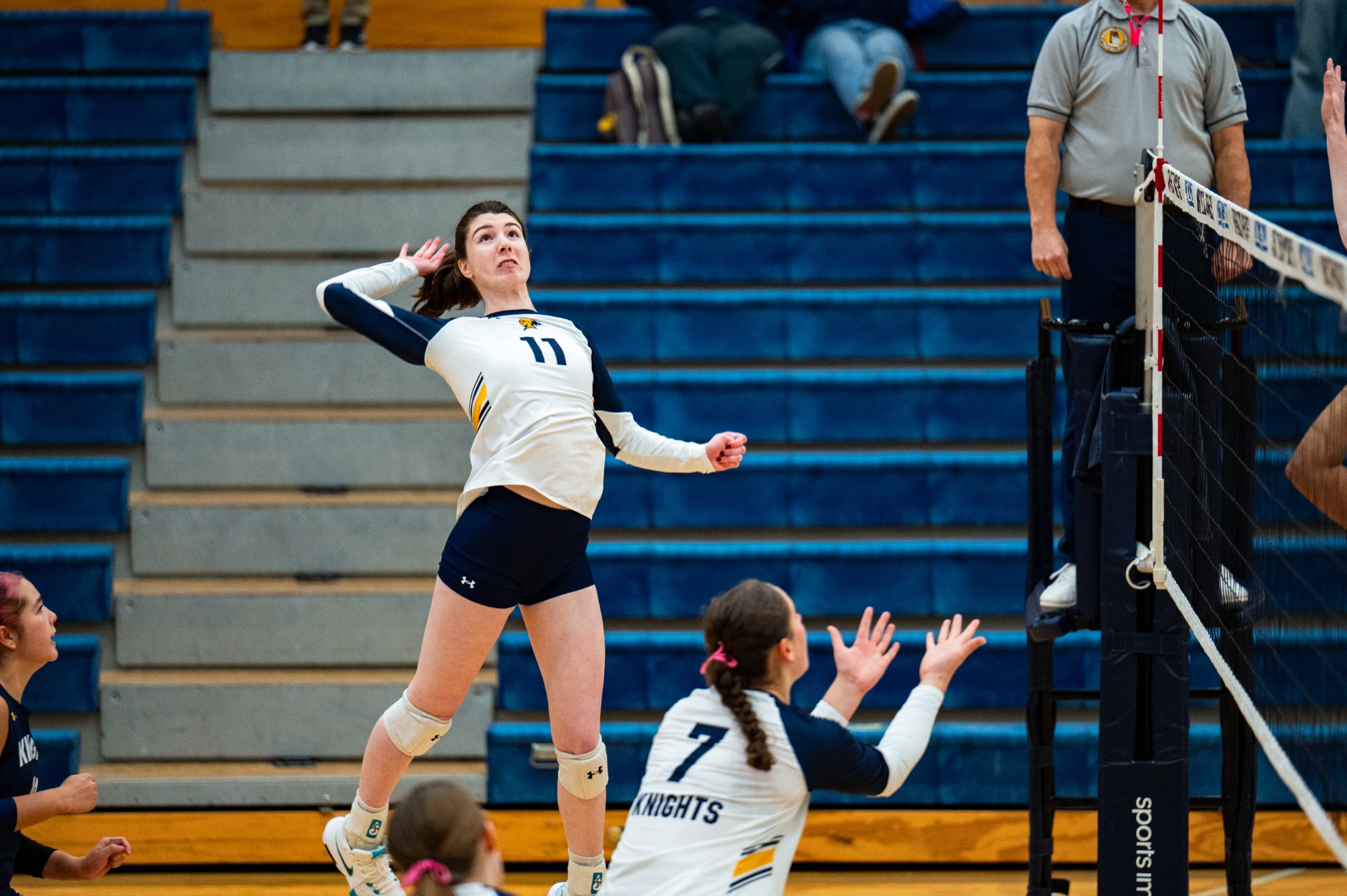 Sylvia Dixon goes up for the spike