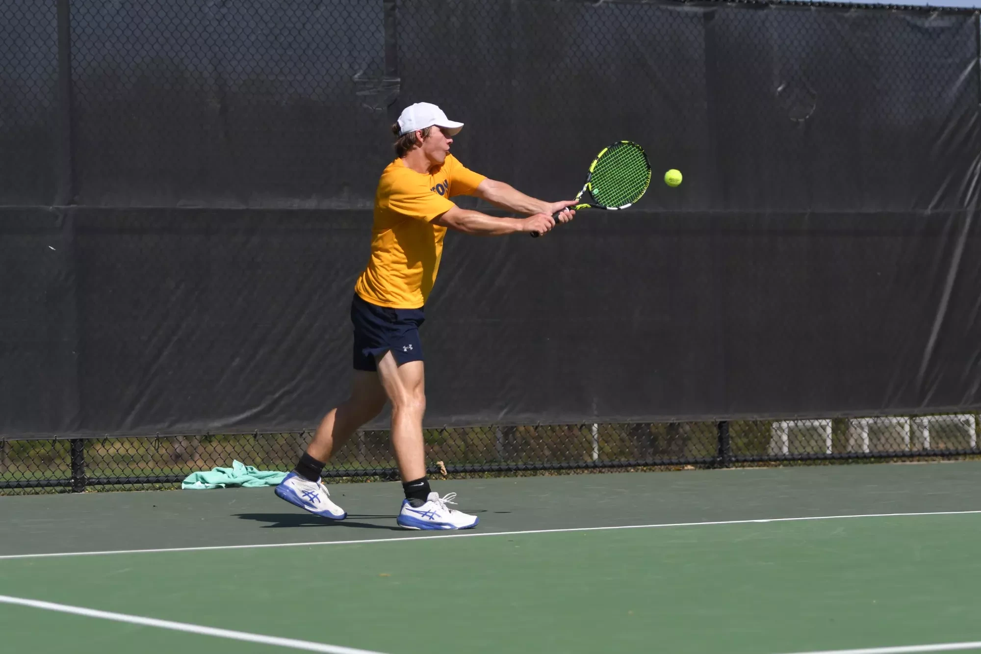 Owen Heidtke hits a baseline return