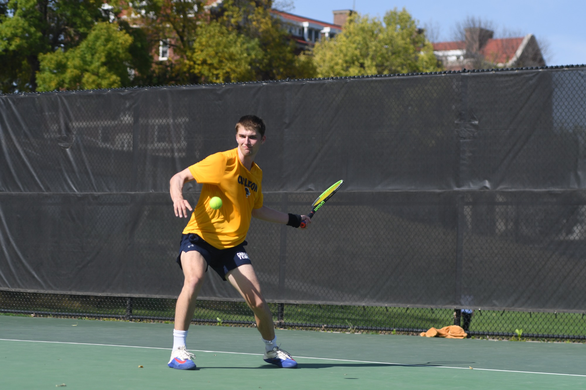 Zach Leslie swings at the ball