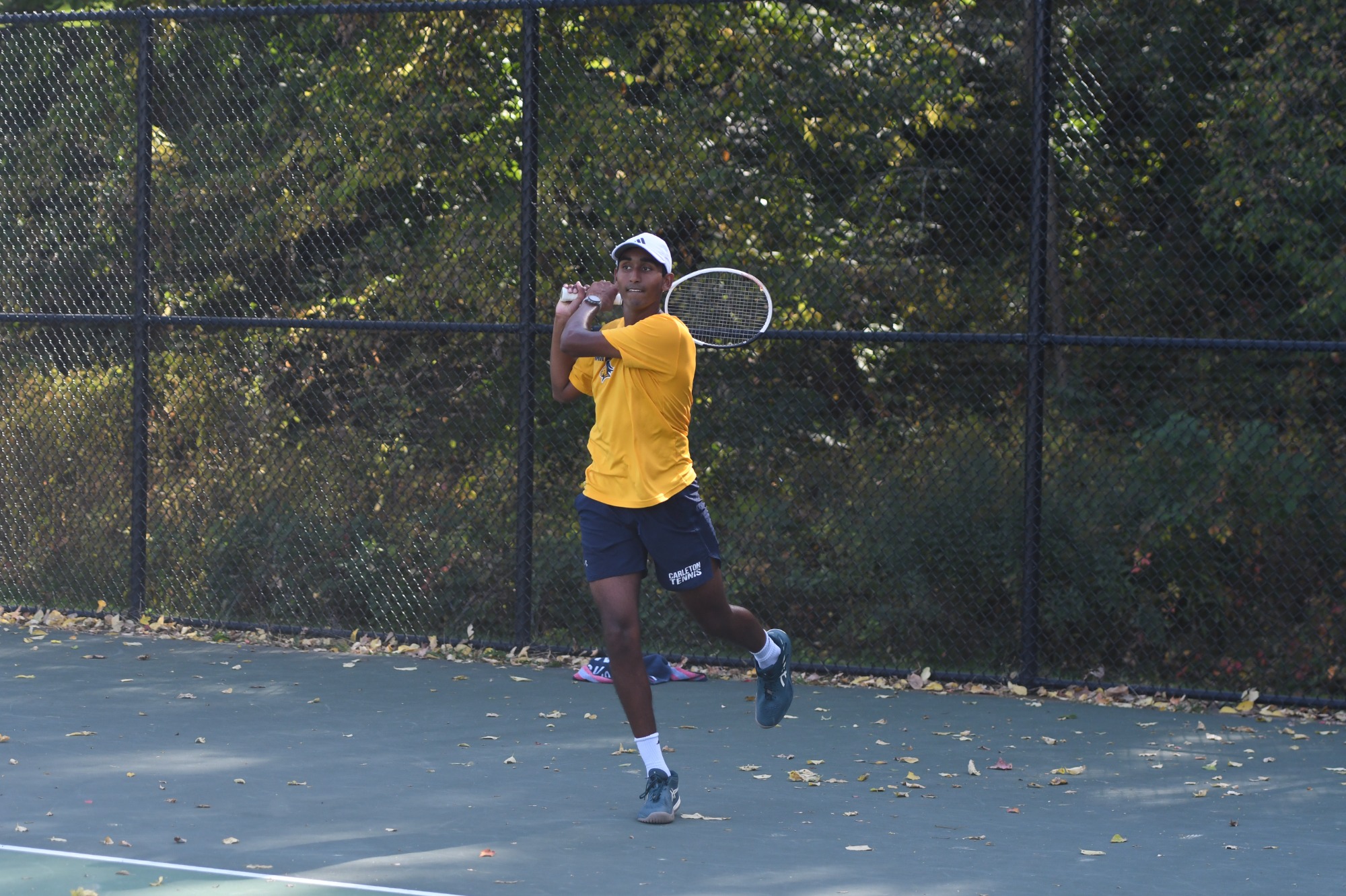 Akshay Garapati swings through the ball.