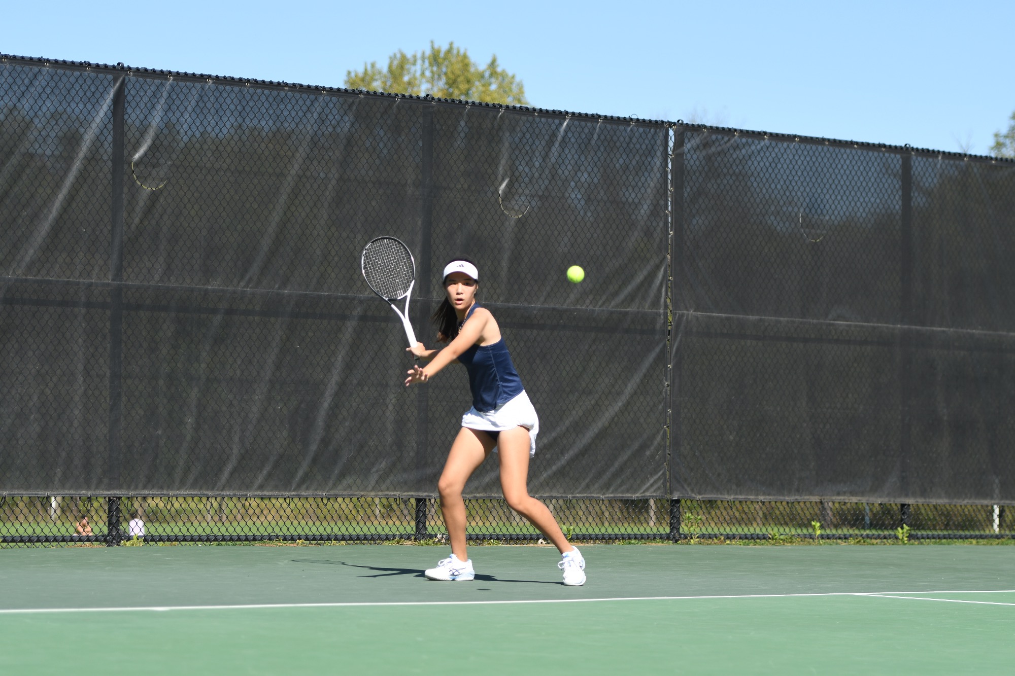 Peggy Fu prepares to hit the ball
