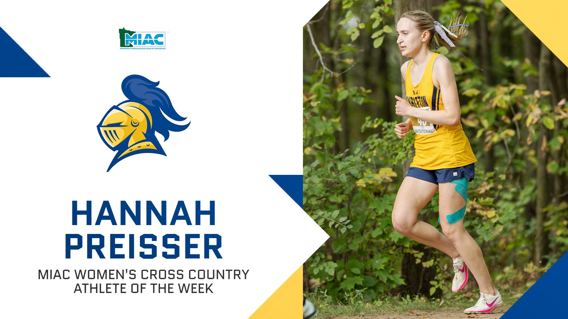 Hannah Preisser running a race; text reads, 