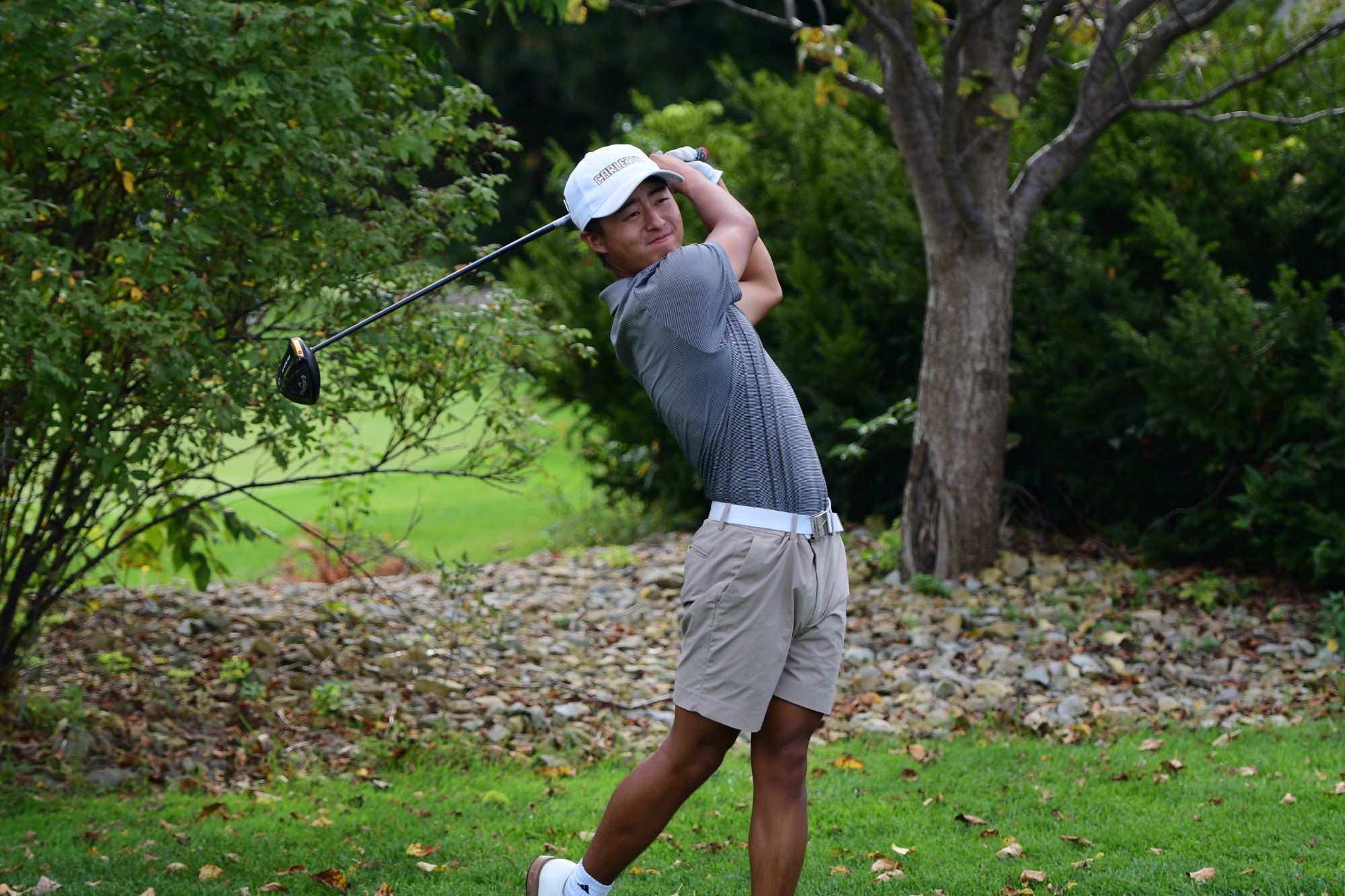 Sam Higaki hitting a driver