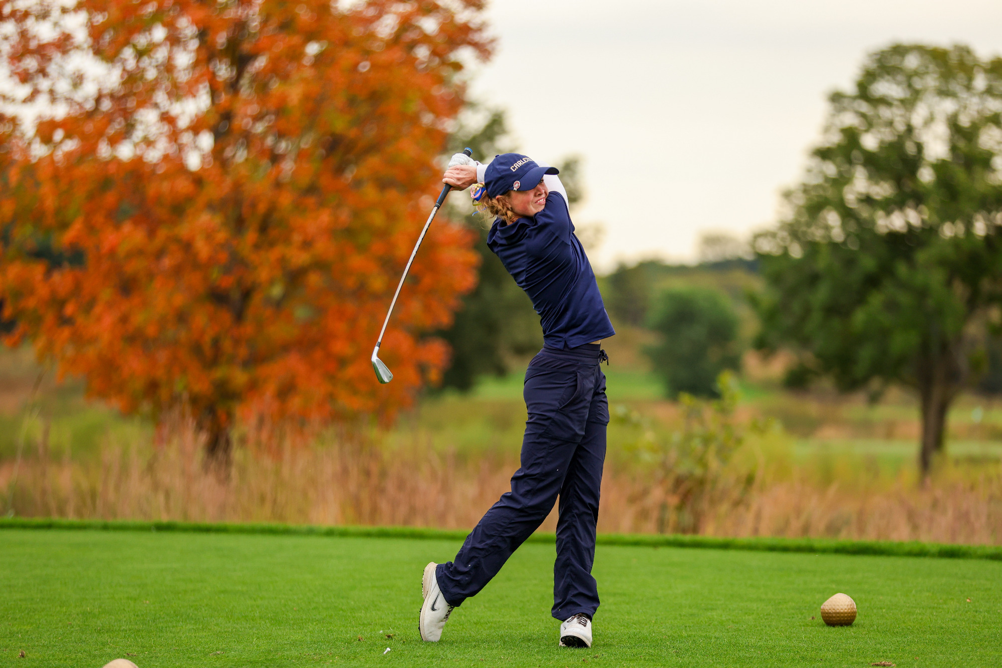Carter Sichol hits a tee shot
