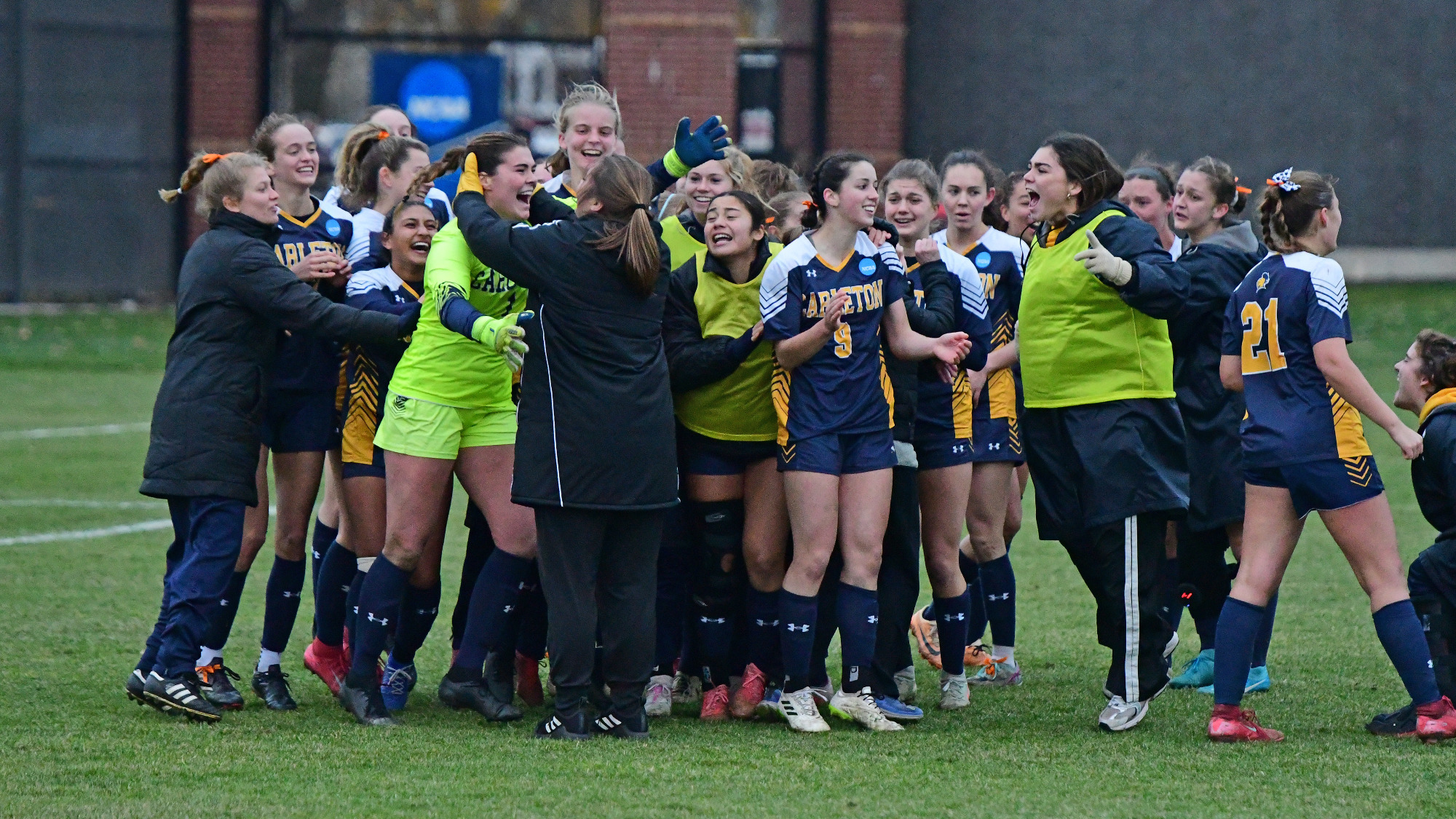 The Knights celebrate their shootout victory