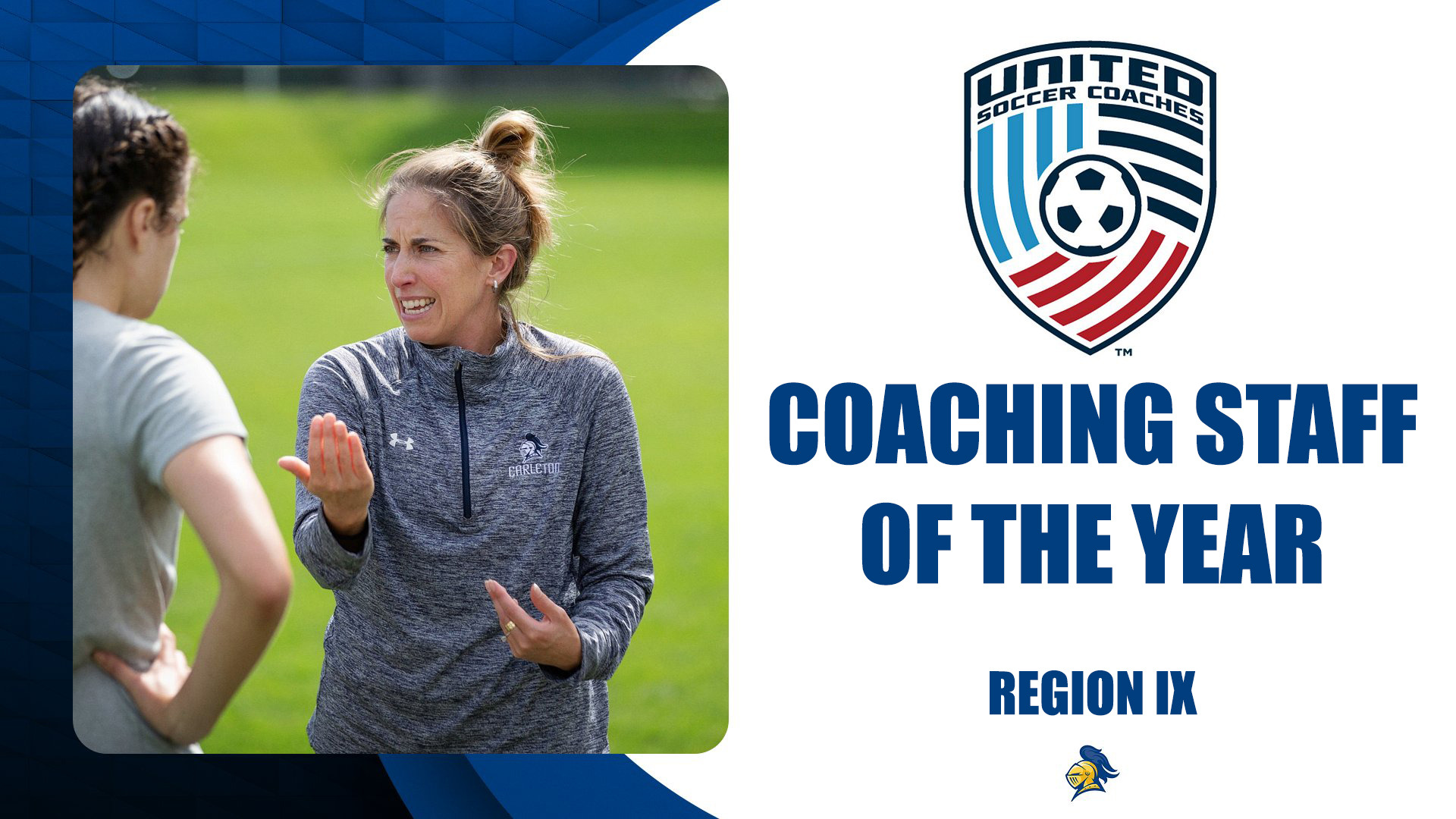 Jessica Mueller talks to her players after a game; text reads, 