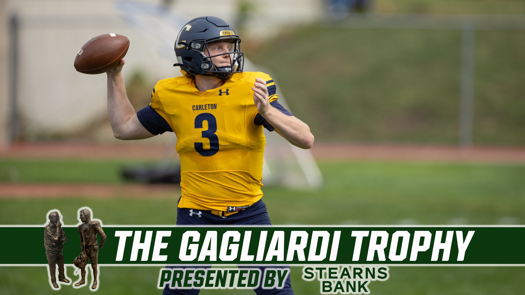 Jack Curtis throwing a pass. Text reads, 