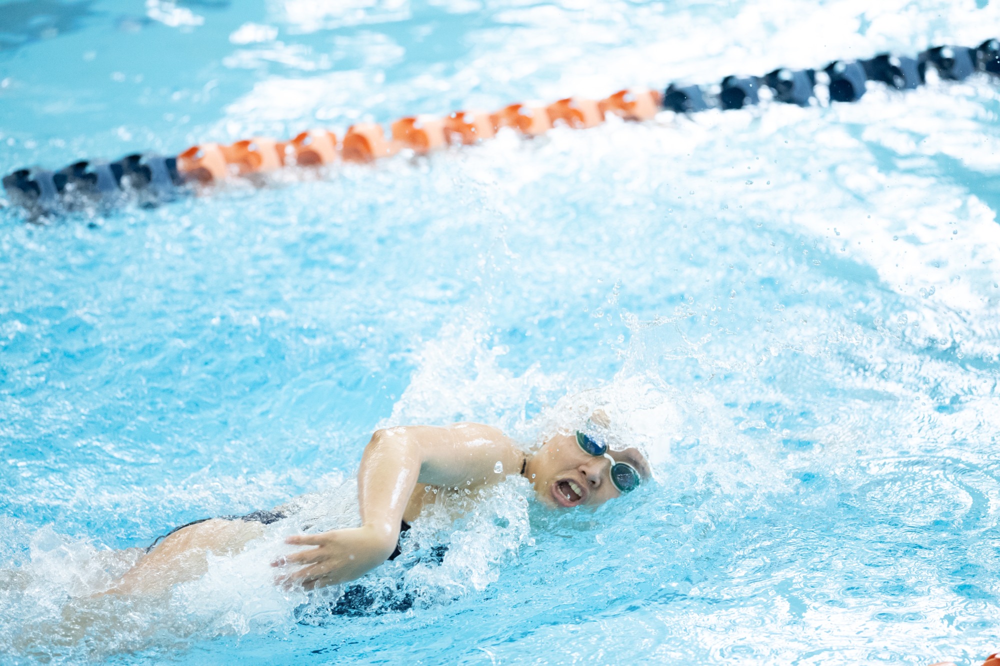 Zoe Morton gets a breath of air. 