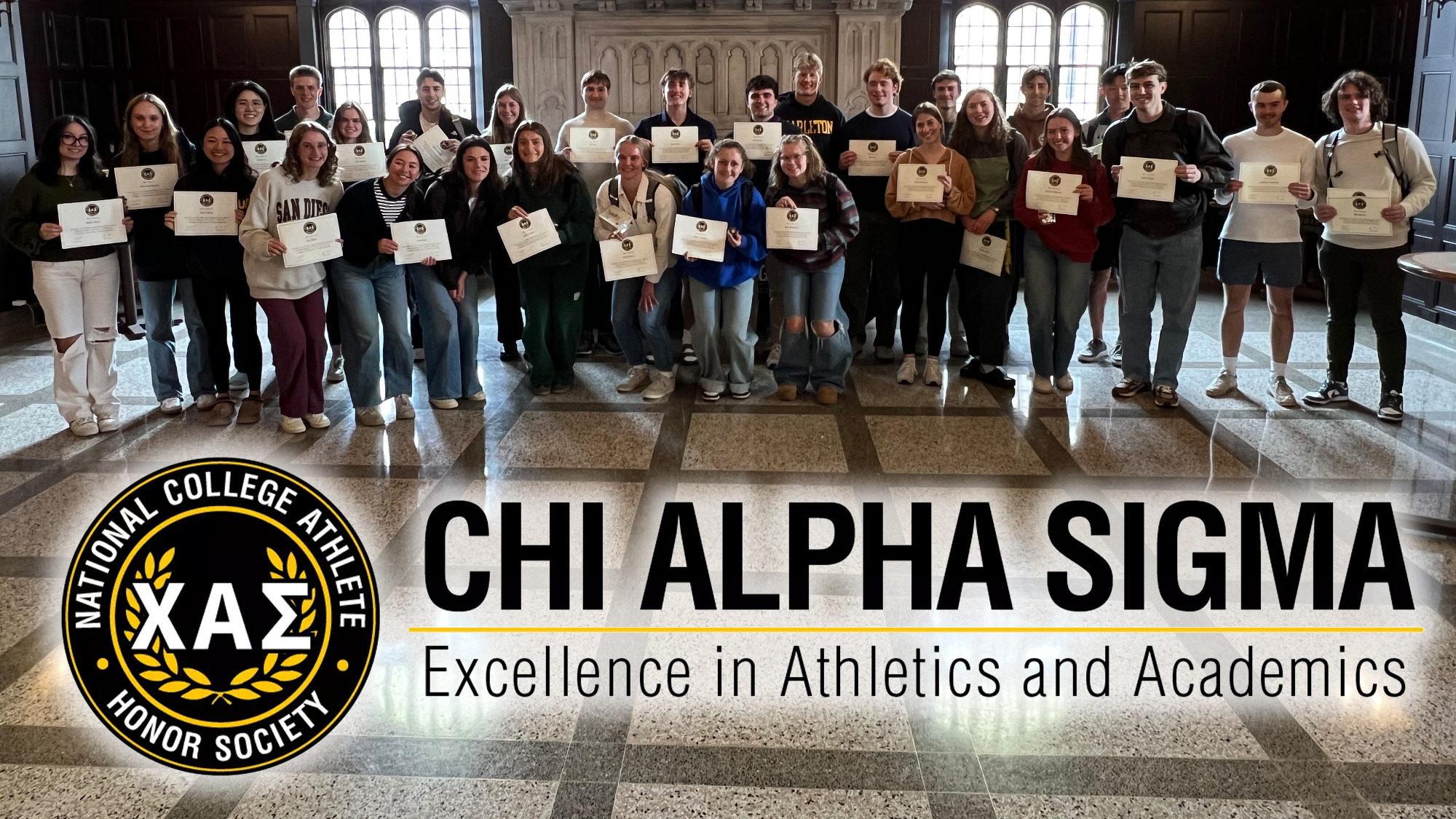 Group photo of Chi Alpha Sigma inductees
