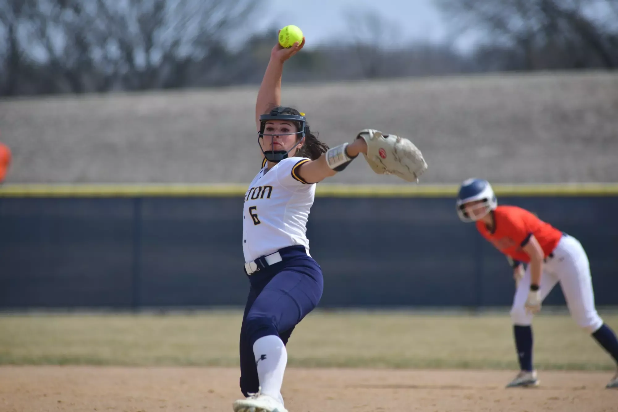 Rachel Block pitches.