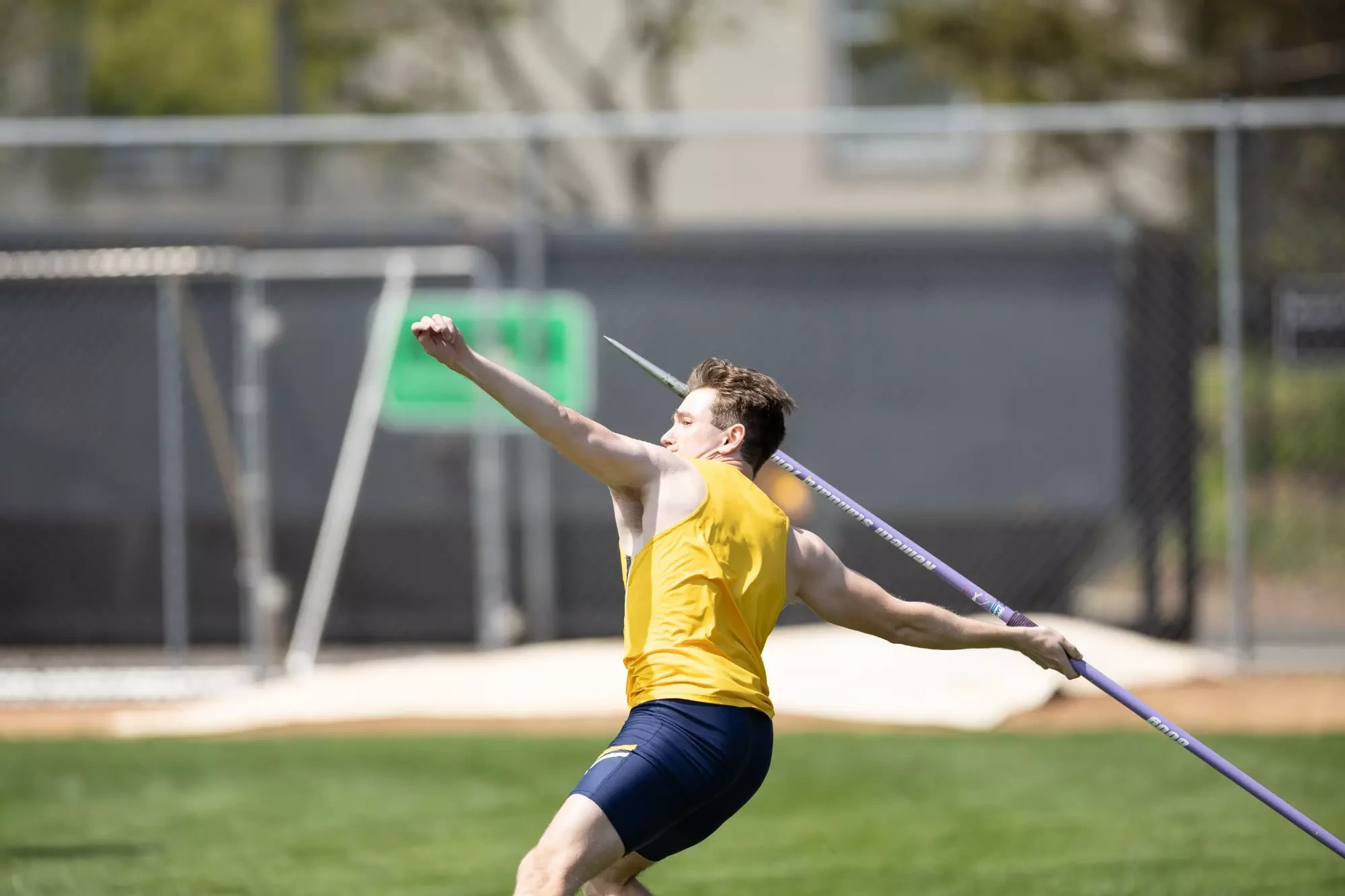 Dash Schwab throws the javelin. 