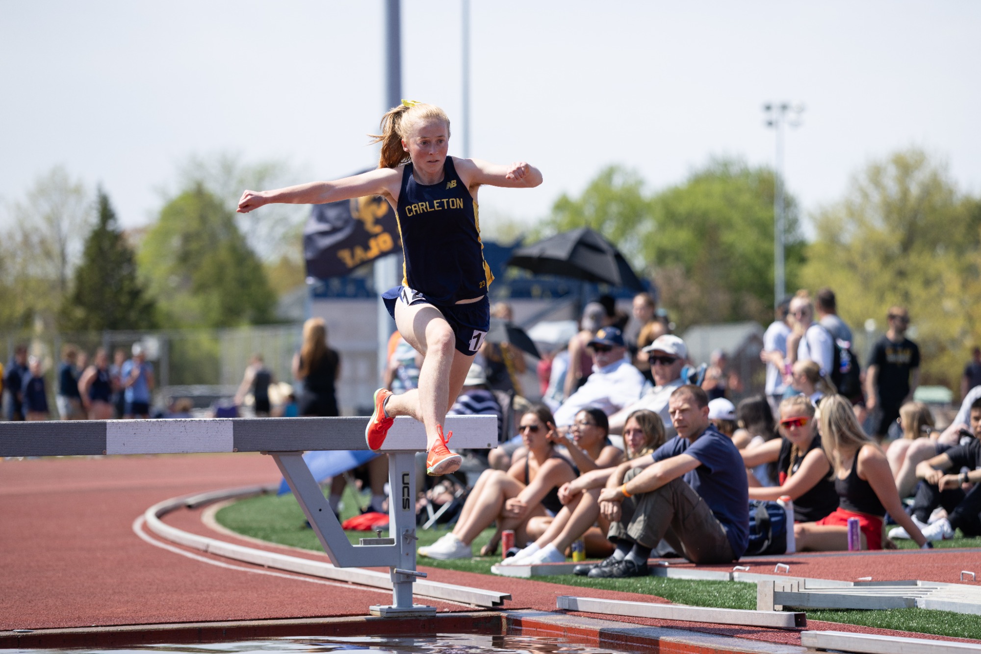 Sophie McManus jumps into the water. 