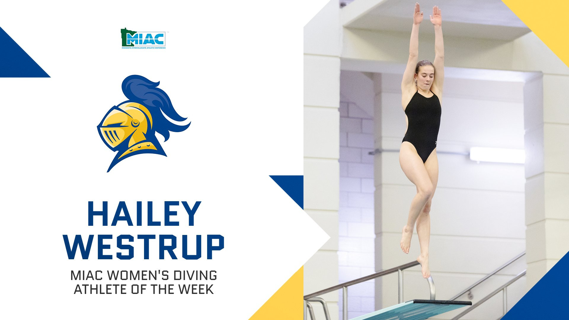 Hailey Westrup preparing to dive; text reads, 