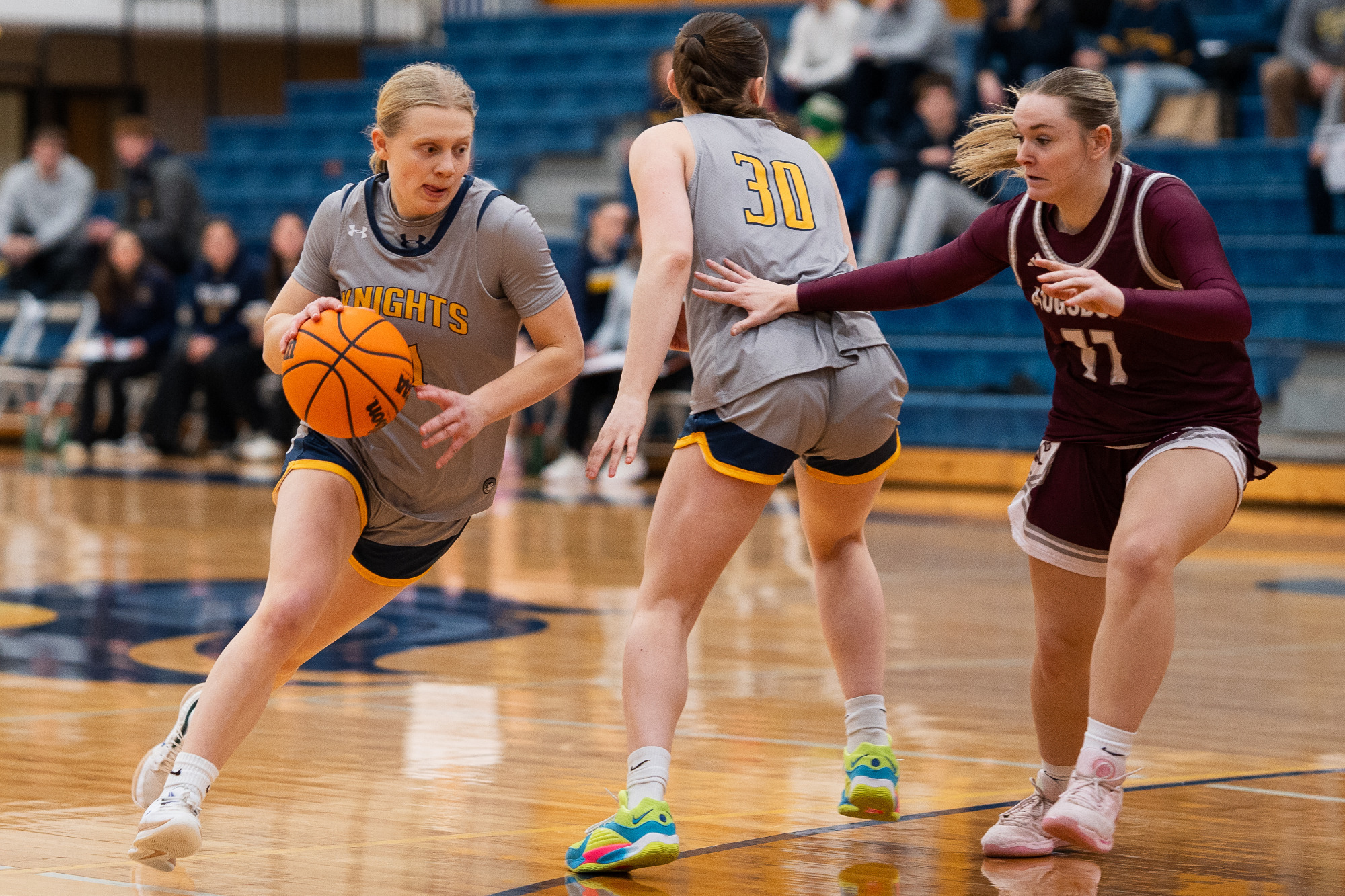 Addy Huss drive around a screen