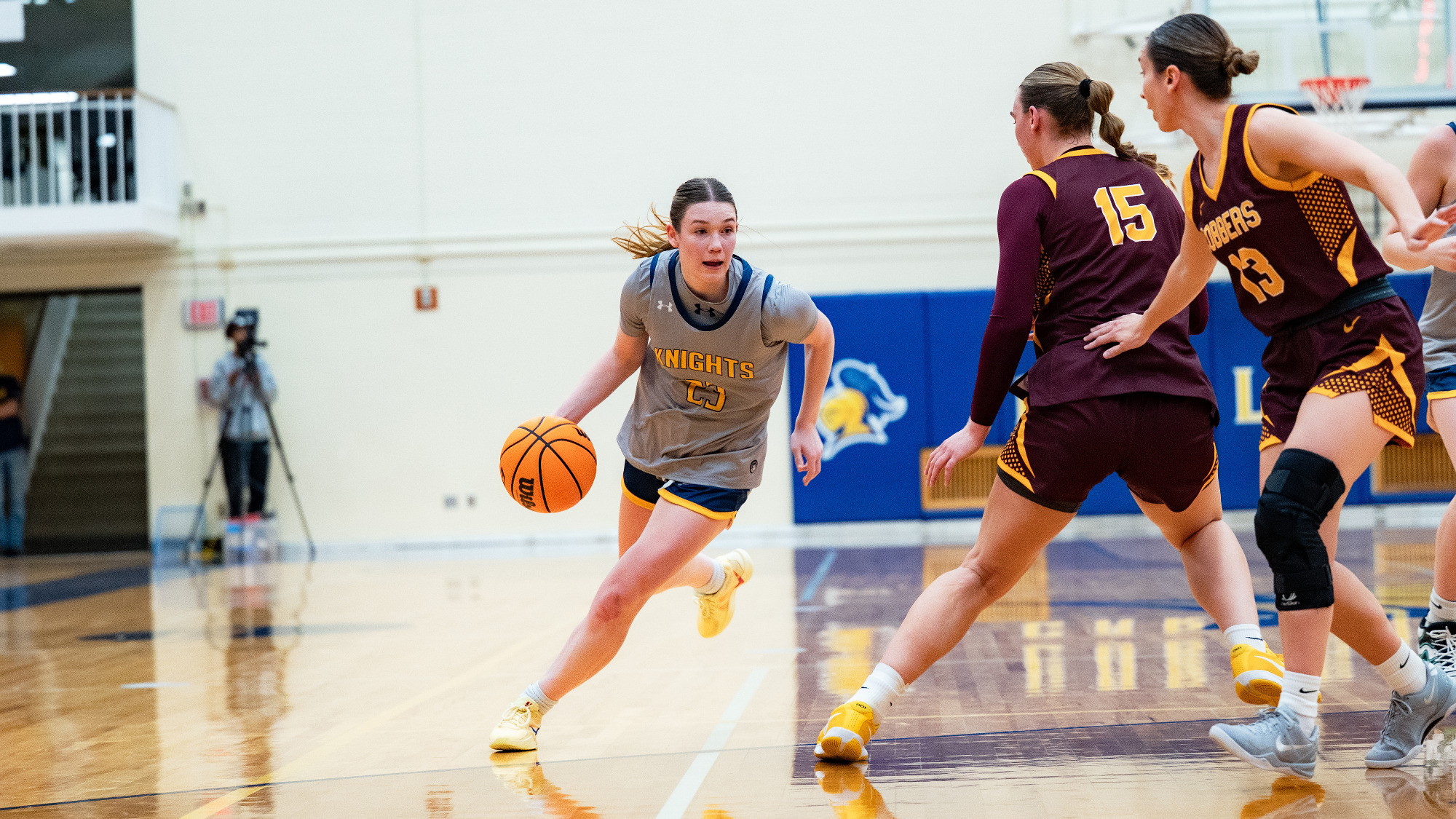 Audrey Whitney dribbles on the wing