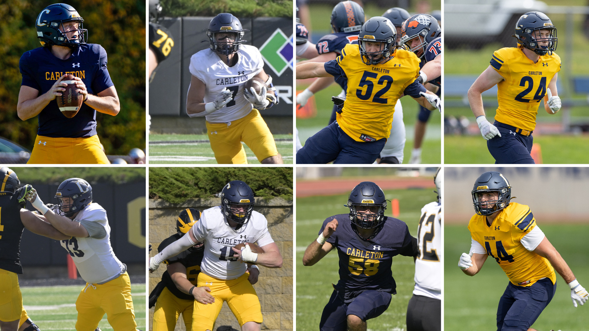 game action photos of Jack Curtis, Owen Detmer, JP Janik, Eric Lail, Declan Schwab, Luke Sugalski, Jacob Ventura, and Zach Ventura