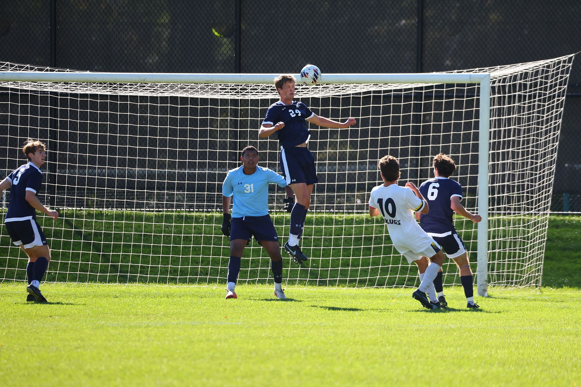 Will Umscheid goes up for a header