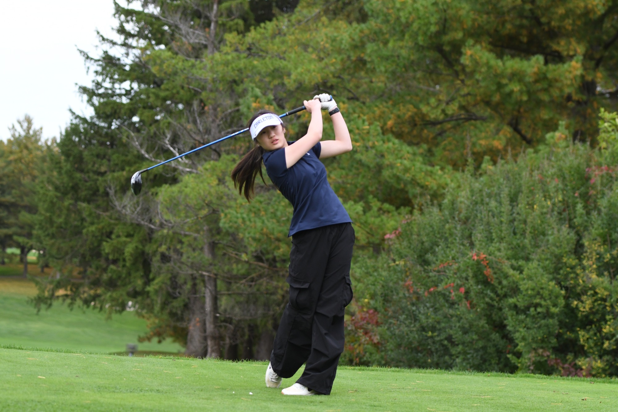 Angela Yu watches her drive