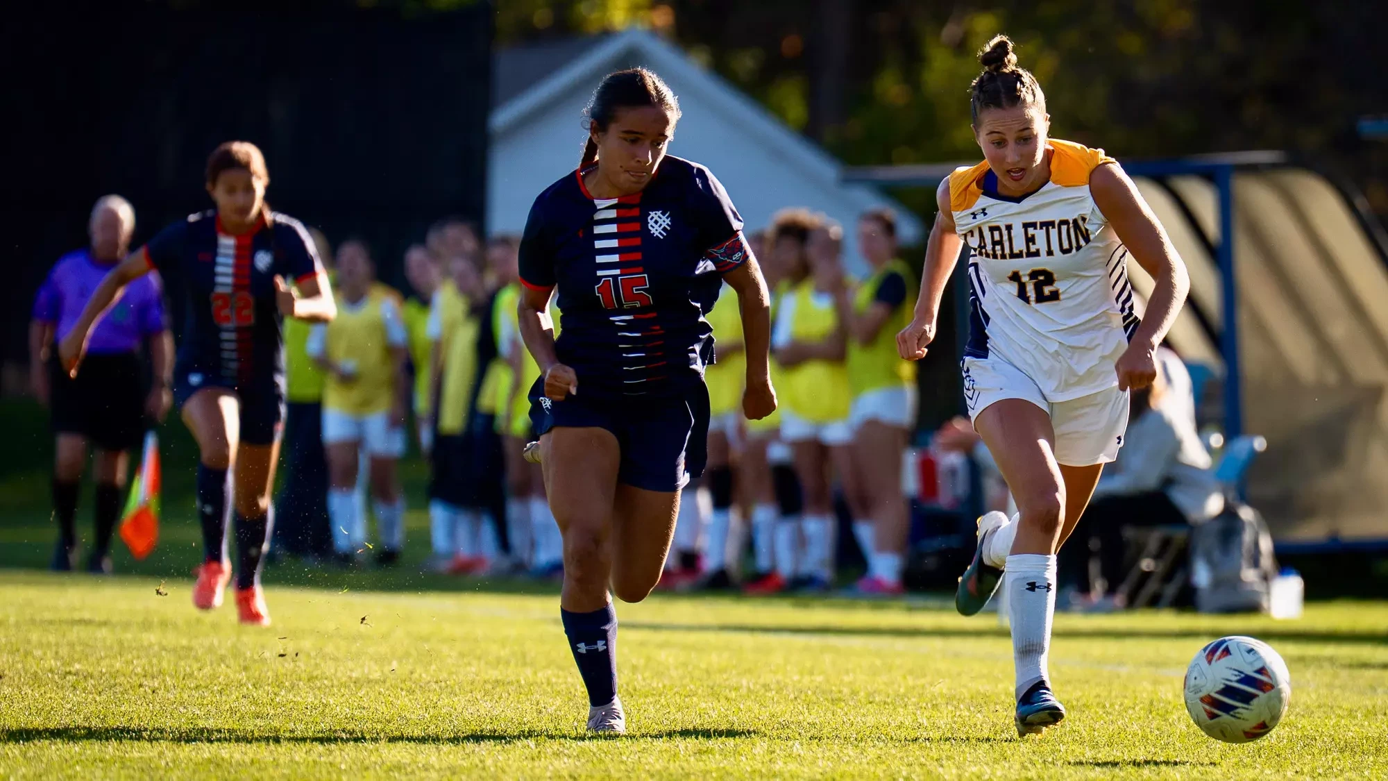 Zoe Silver races upfield with the ball 