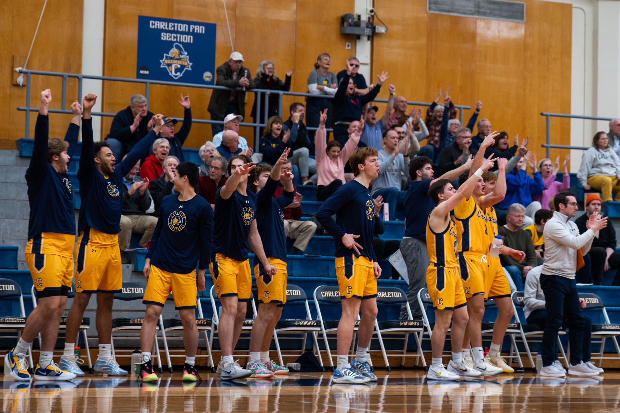 Bench celebrates. 