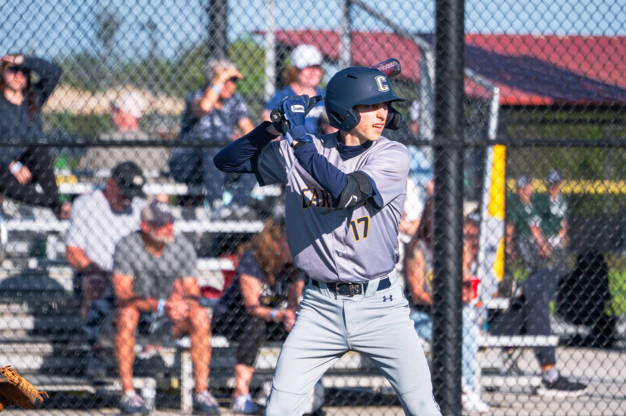 Andrew Sellers awaits the pitch