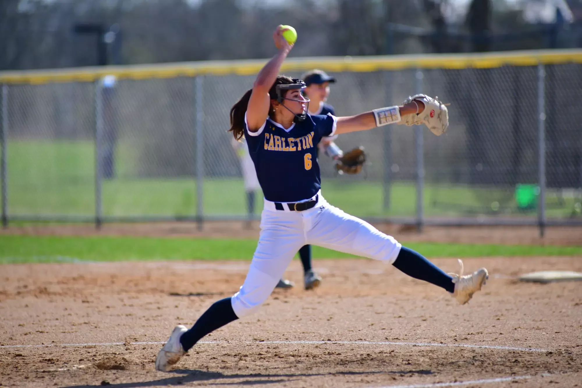 Rachel Block pitches.