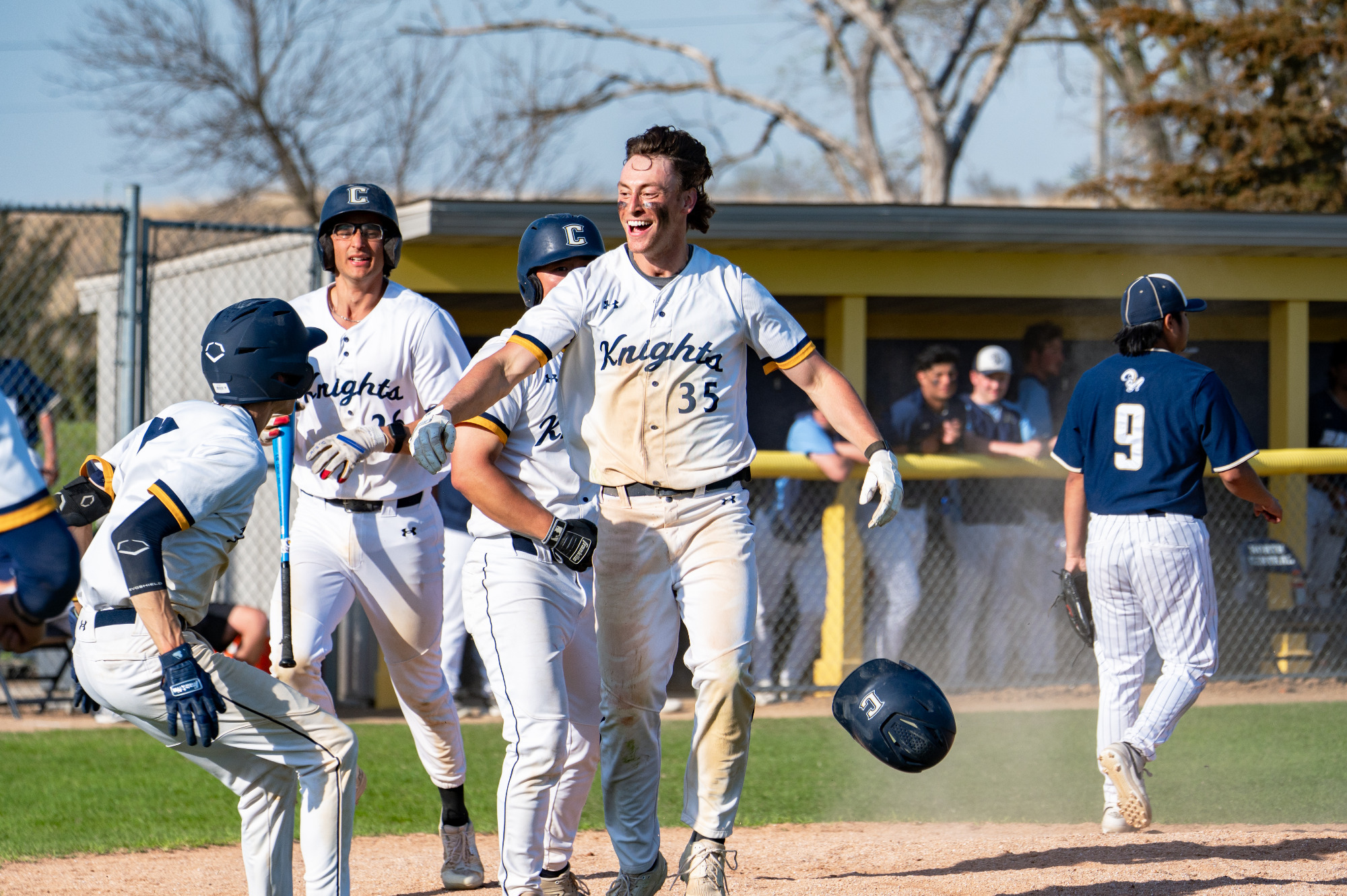 Sam Chutkow celebrates scoring the winning run