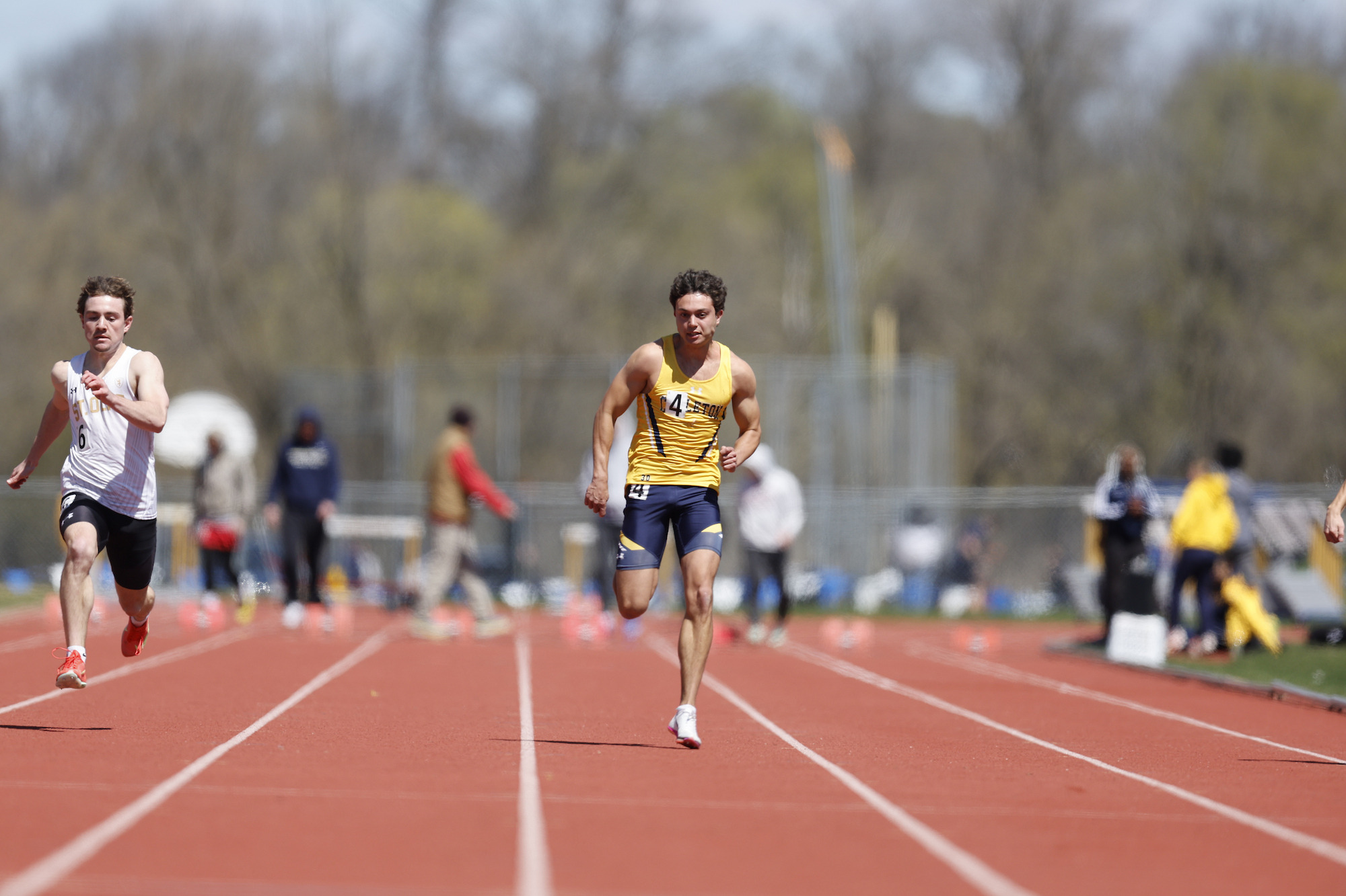 Asher Nathan sprinting in a race.