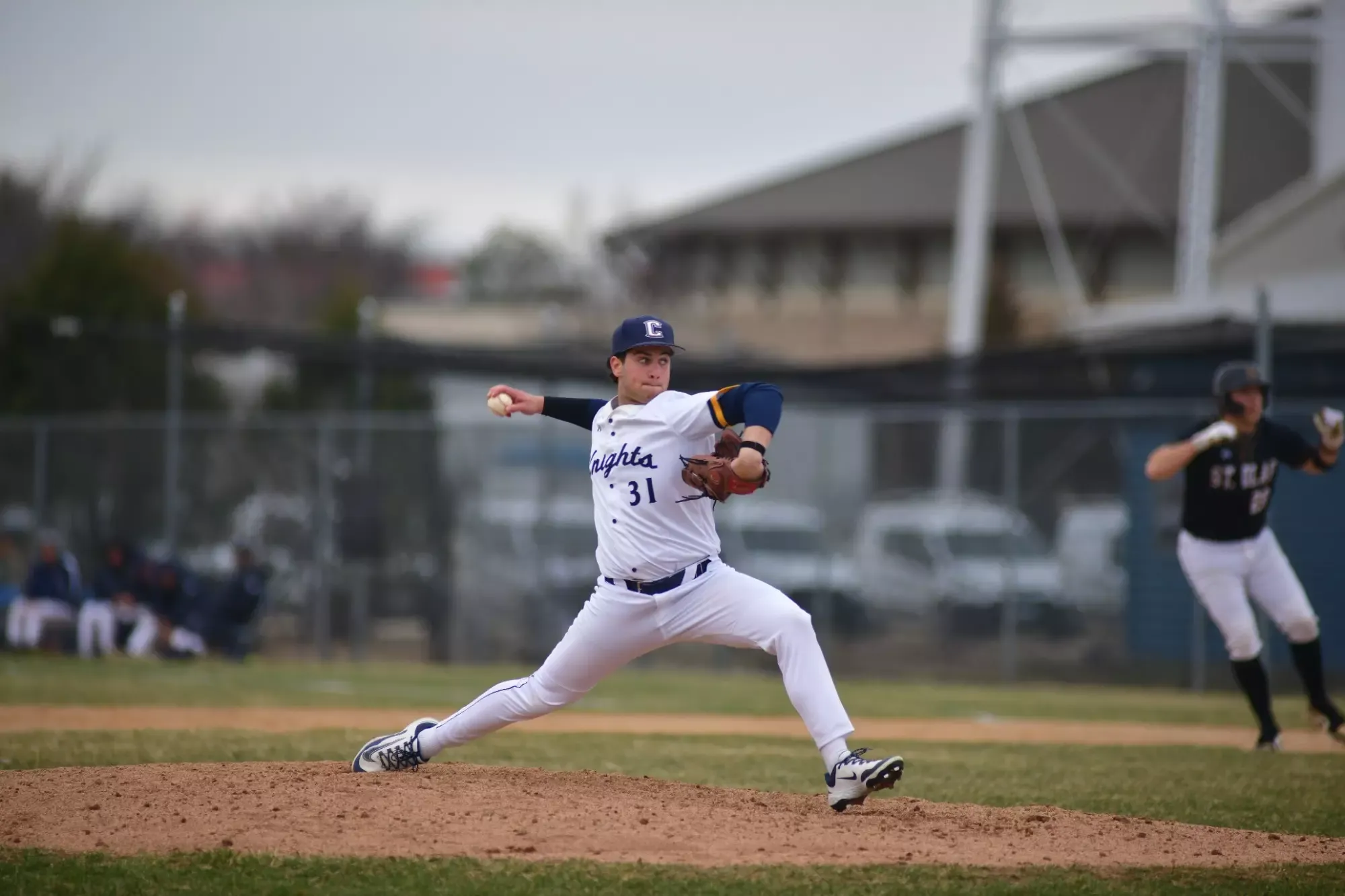 Charlie Werts pitches.