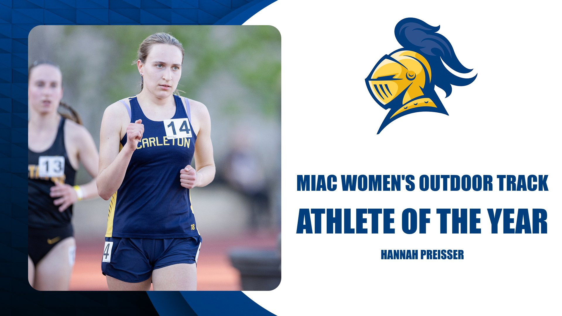Hannah Preisser running a race; text reads, 