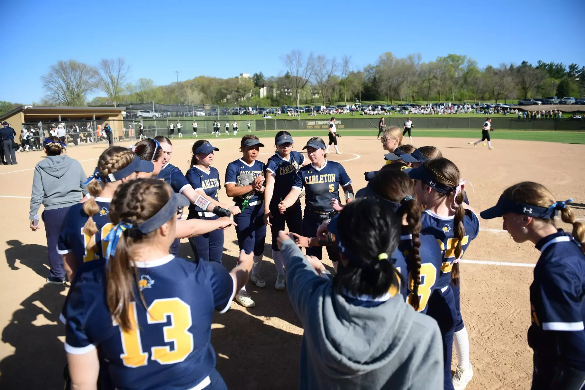 The team huddle.